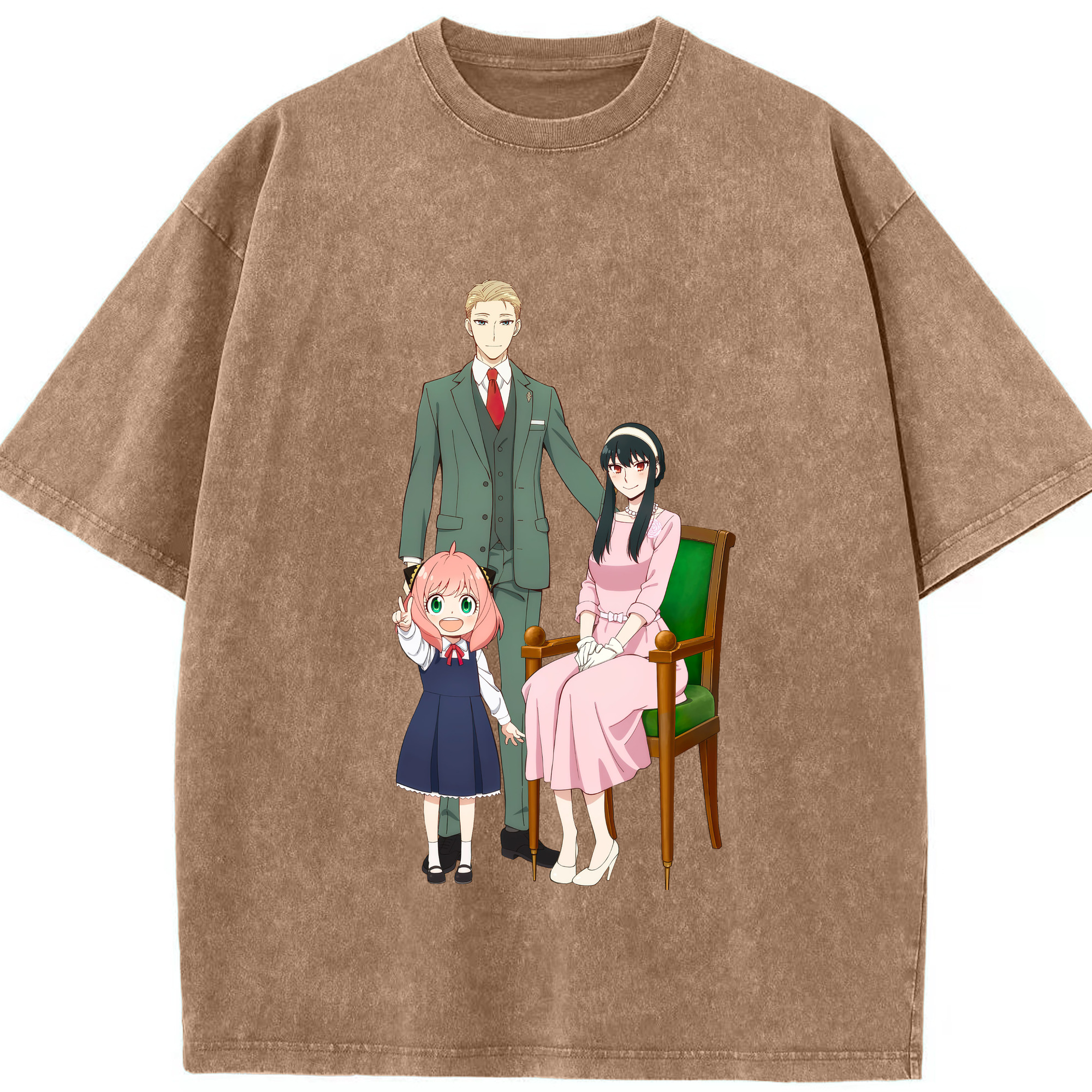 （画像用） SPY×FAMILY间谍家家酒 綿100% ヴィンテージ風 半袖Tシャツ（フロントプリント）