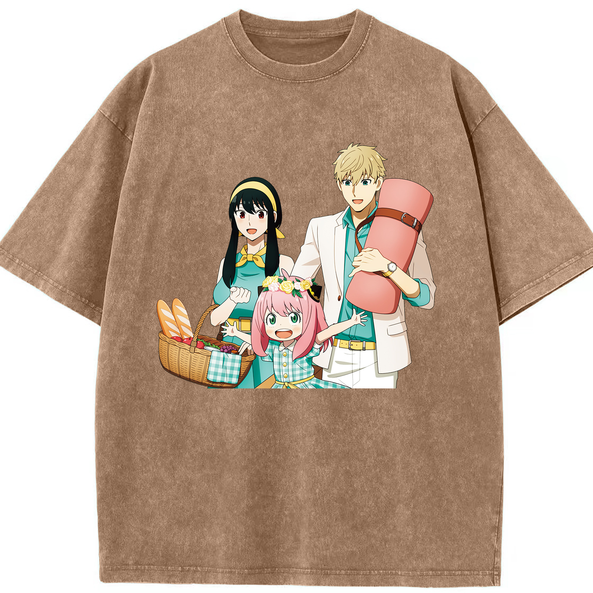 （画像用） SPY×FAMILY间谍家家酒 綿100% ヴィンテージ風 半袖Tシャツ（フロントプリント）