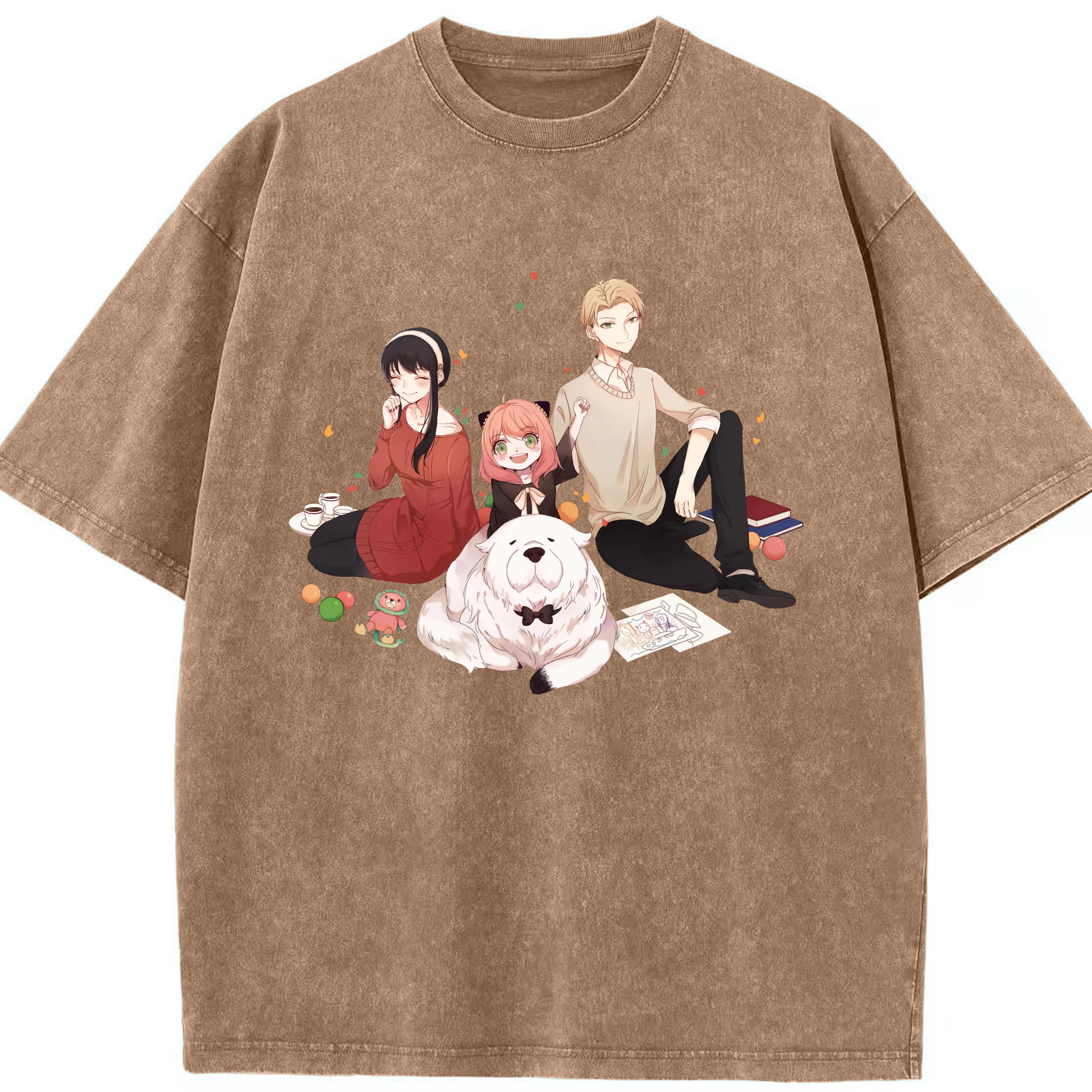 （画像用） SPY×FAMILY间谍家家酒 綿100% ヴィンテージ風 半袖Tシャツ（フロントプリント）
