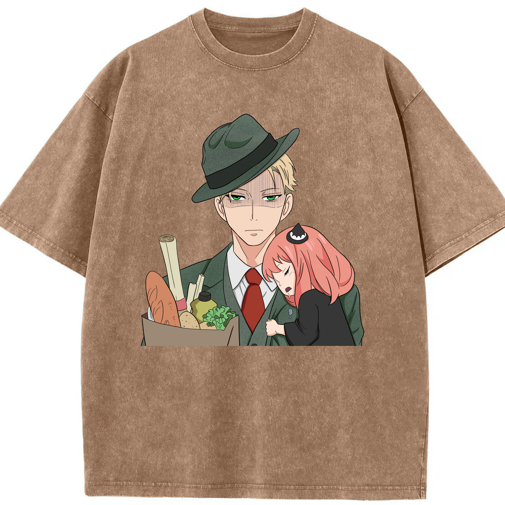 （画像用） SPY×FAMILY间谍家家酒 綿100% ヴィンテージ風 半袖Tシャツ（フロントプリント）