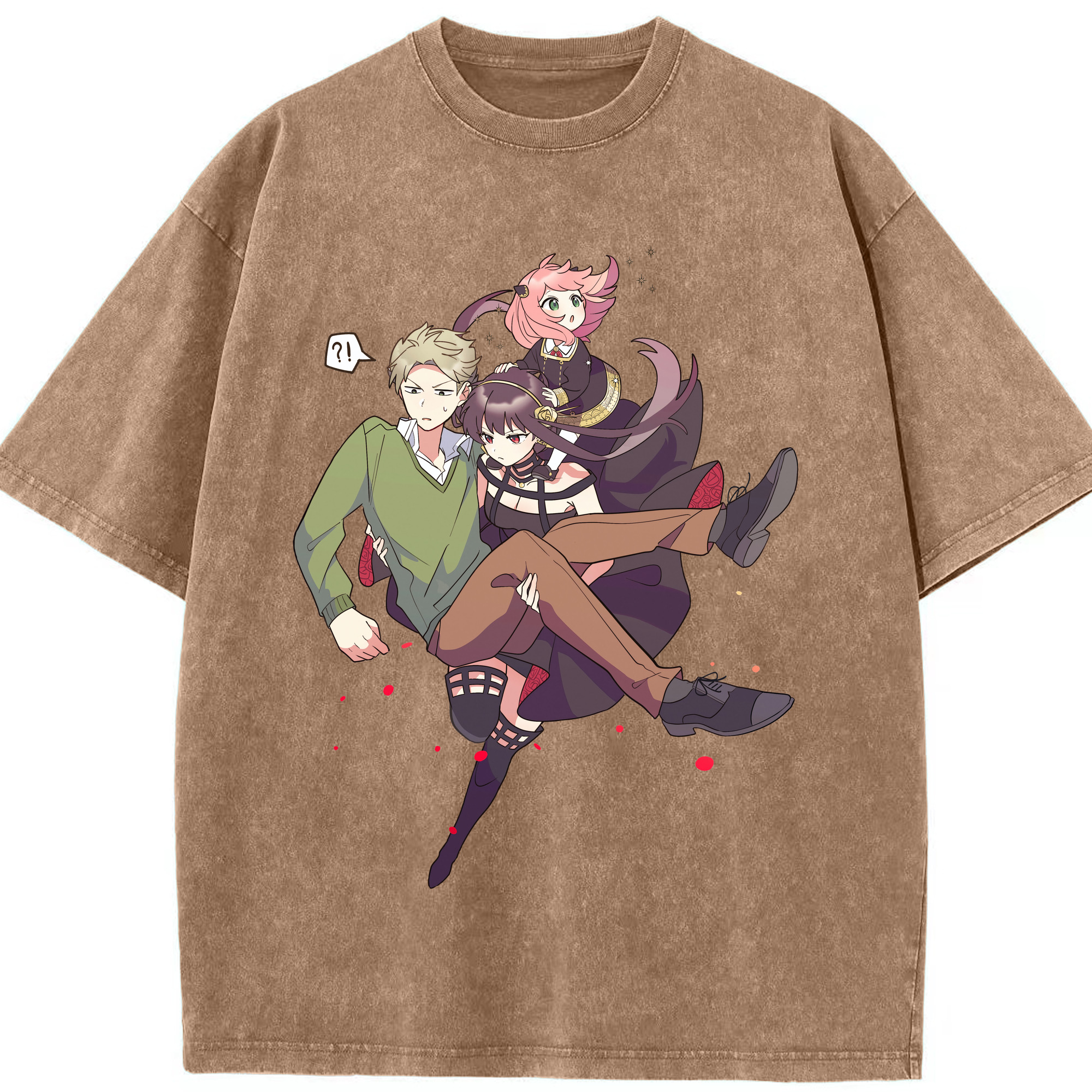 （画像用） SPY×FAMILY间谍家家酒 綿100% ヴィンテージ風 半袖Tシャツ（フロントプリント）