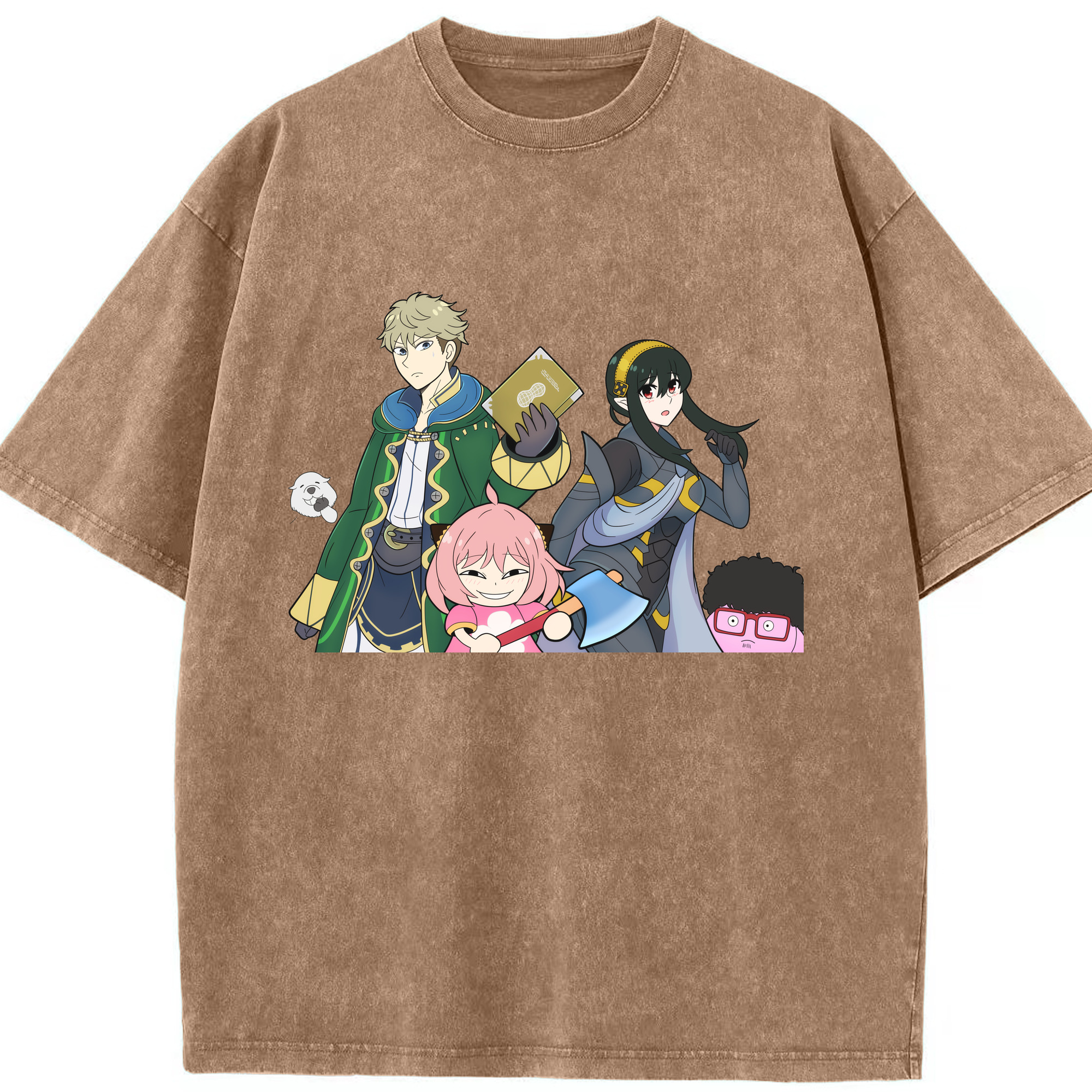 （画像用） SPY×FAMILY间谍家家酒 綿100% ヴィンテージ風 半袖Tシャツ（フロントプリント）