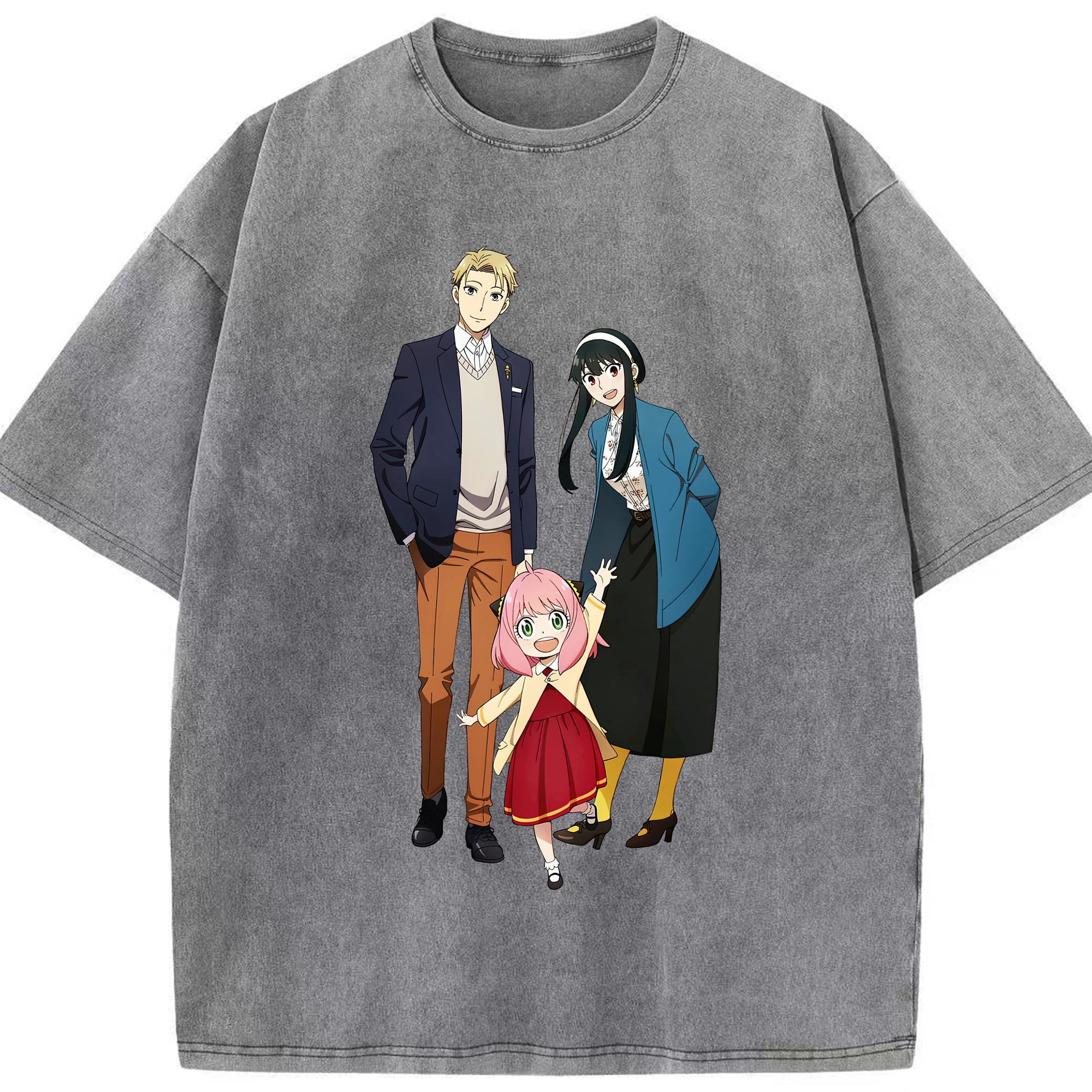 （画像用） SPY×FAMILY间谍家家酒 綿100% ヴィンテージ風 半袖Tシャツ（フロントプリント）