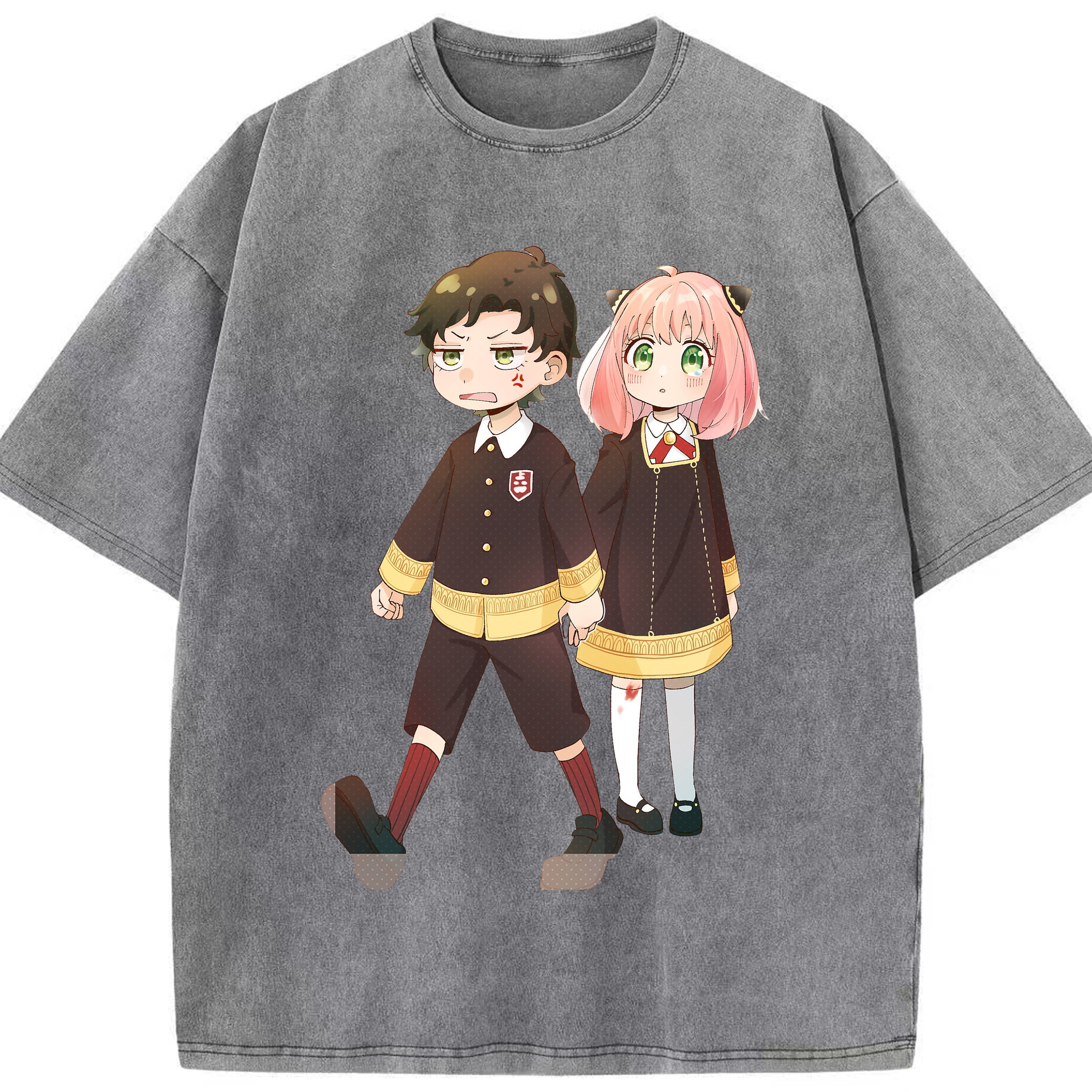 （画像用） SPY×FAMILY间谍家家酒 綿100% ヴィンテージ風 半袖Tシャツ（フロントプリント）