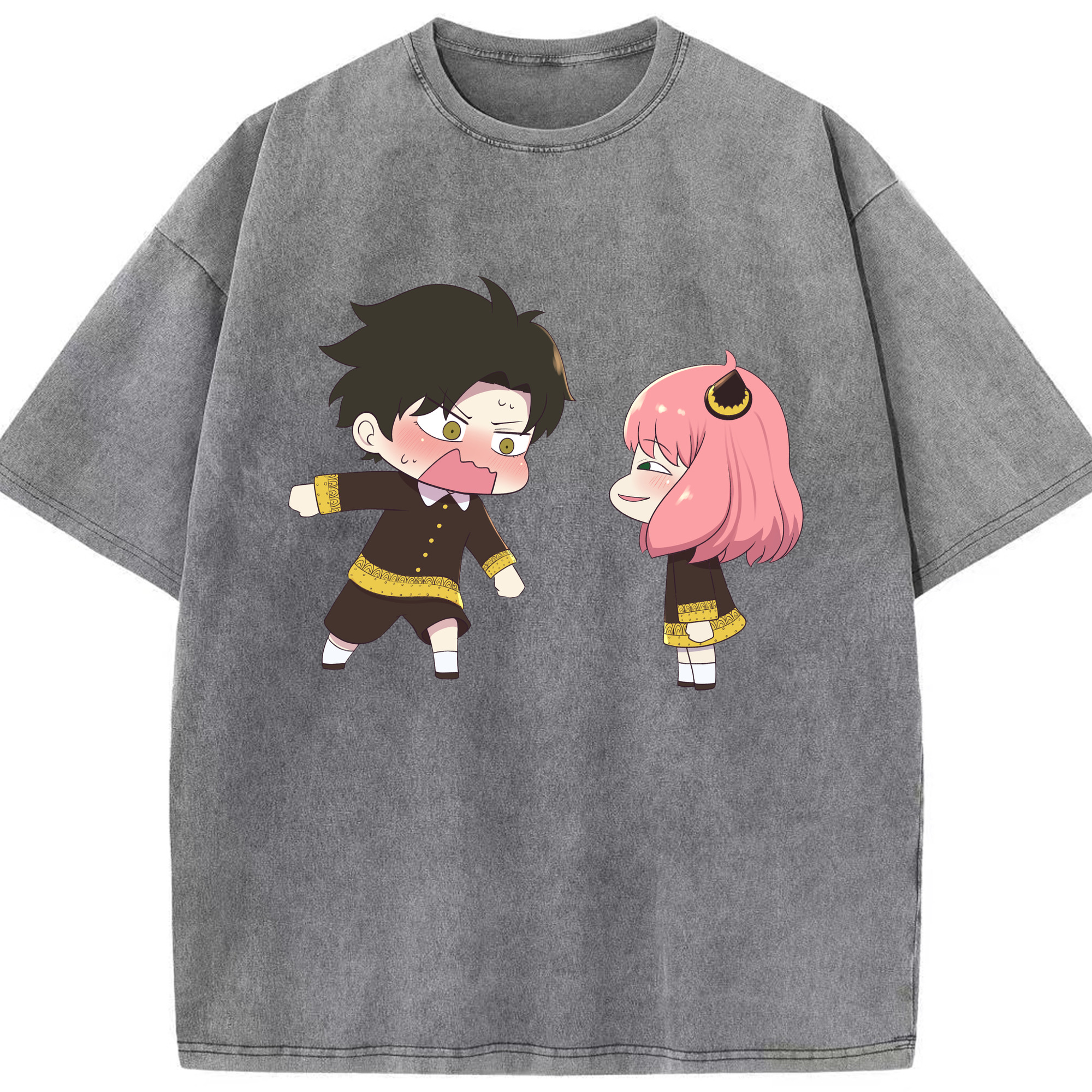 （画像用） SPY×FAMILY间谍家家酒 綿100% ヴィンテージ風 半袖Tシャツ（フロントプリント）