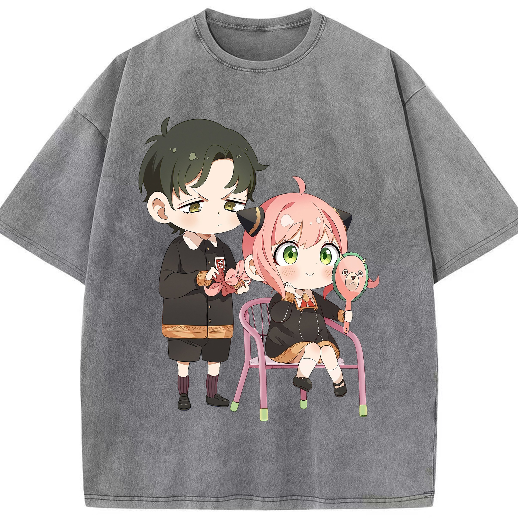 （画像用） SPY×FAMILY间谍家家酒 綿100% ヴィンテージ風 半袖Tシャツ（フロントプリント）