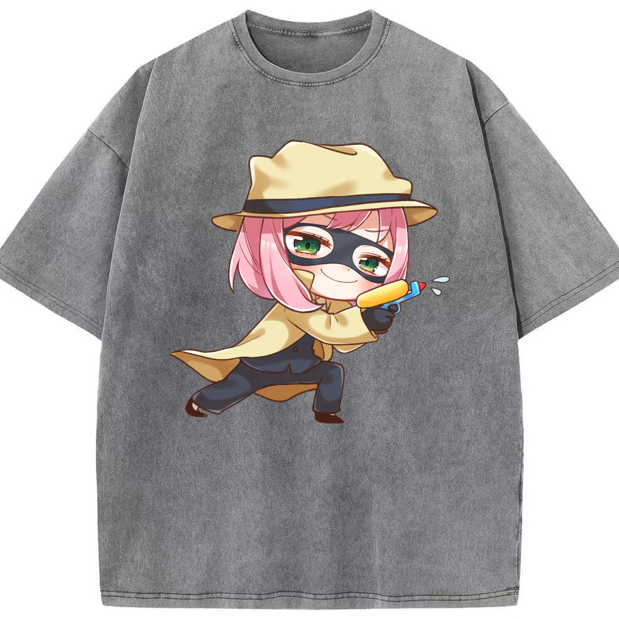 （画像用） SPY×FAMILY间谍家家酒 綿100% ヴィンテージ風 半袖Tシャツ（フロントプリント）