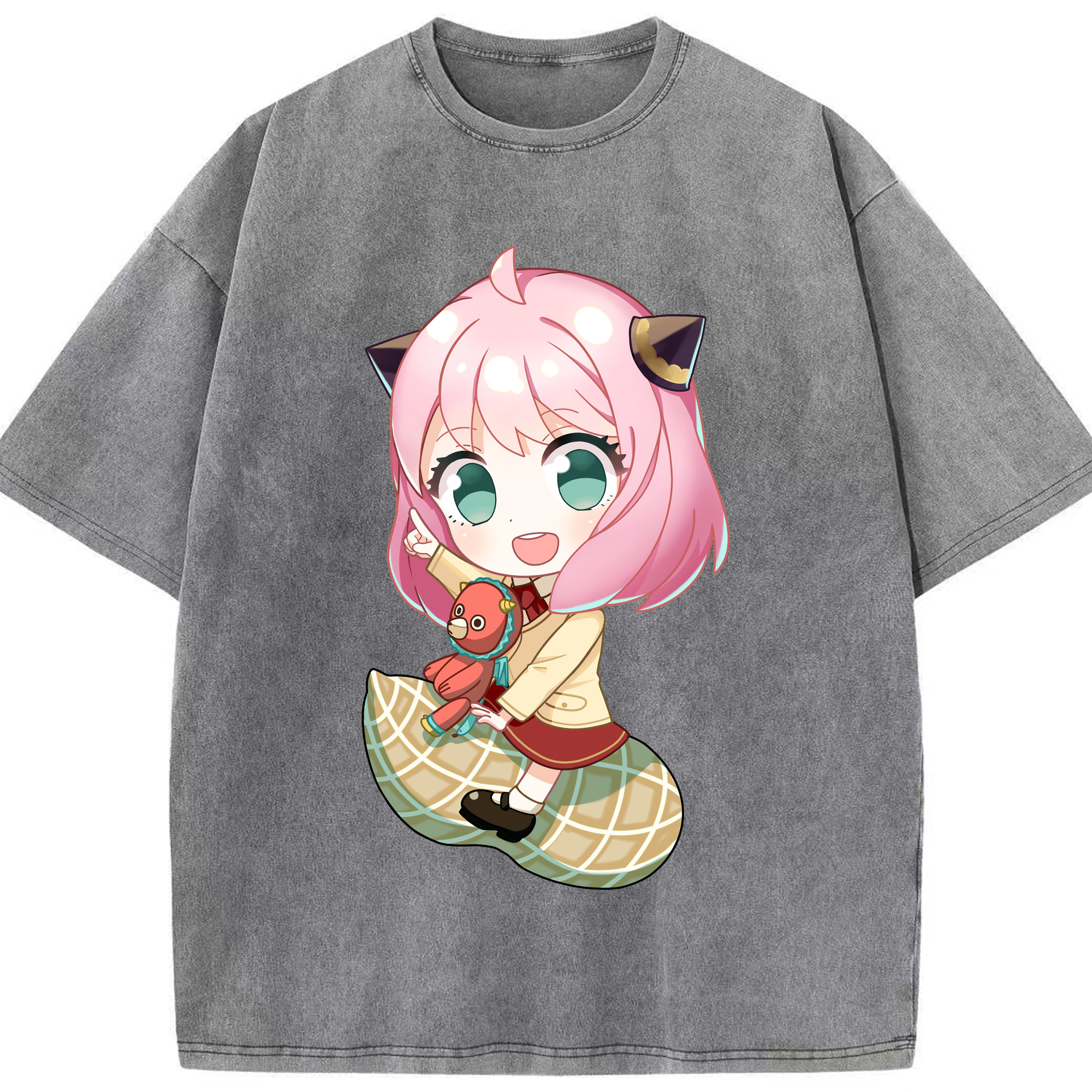 （画像用） SPY×FAMILY间谍家家酒 綿100% ヴィンテージ風 半袖Tシャツ（フロントプリント）