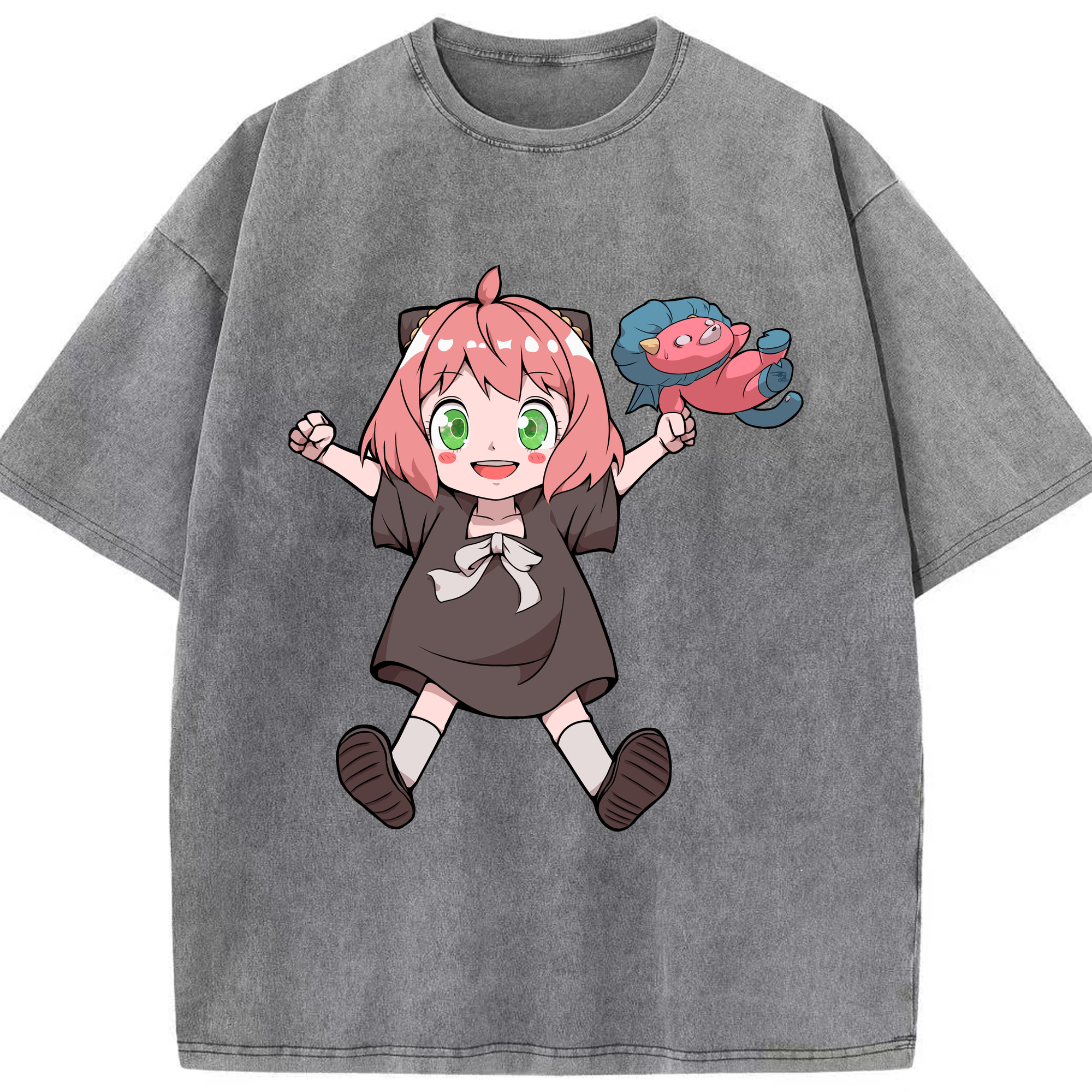 （画像用） SPY×FAMILY间谍家家酒 綿100% ヴィンテージ風 半袖Tシャツ（フロントプリント）