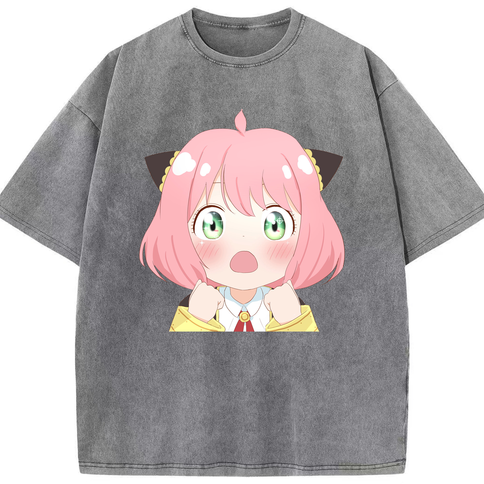 （画像用） SPY×FAMILY间谍家家酒 綿100% ヴィンテージ風 半袖Tシャツ（フロントプリント）