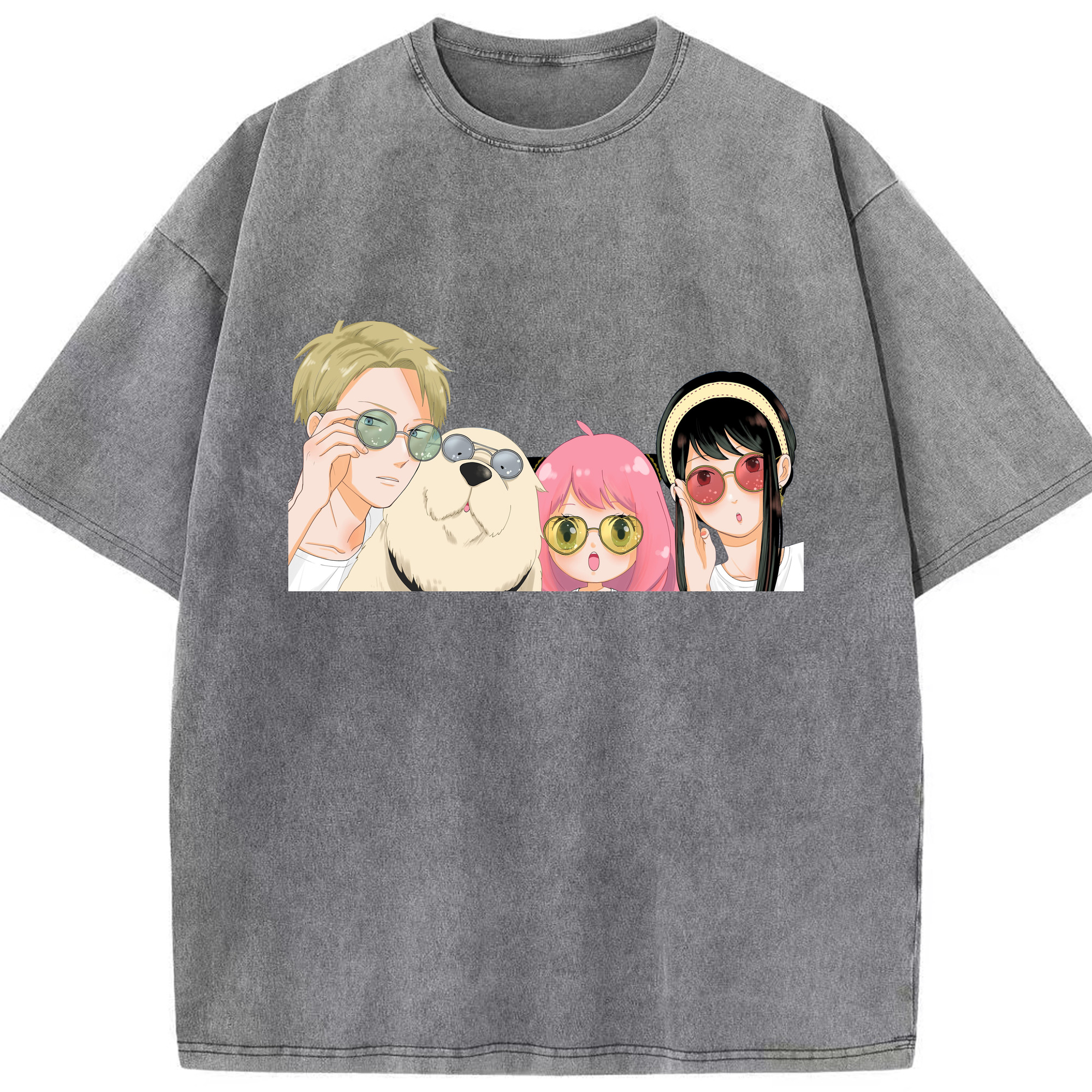 （画像用） SPY×FAMILY间谍家家酒 綿100% ヴィンテージ風 半袖Tシャツ（フロントプリント）