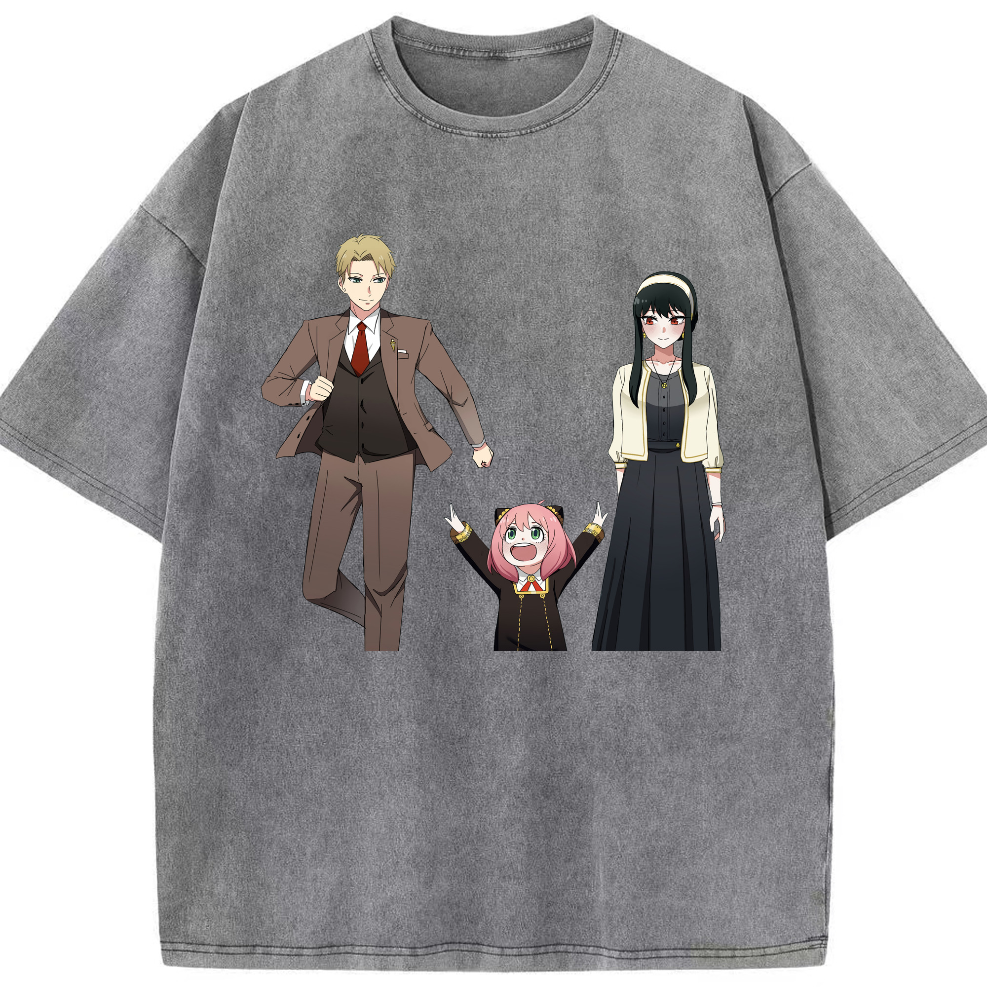 （画像用） SPY×FAMILY间谍家家酒 綿100% ヴィンテージ風 半袖Tシャツ（フロントプリント）
