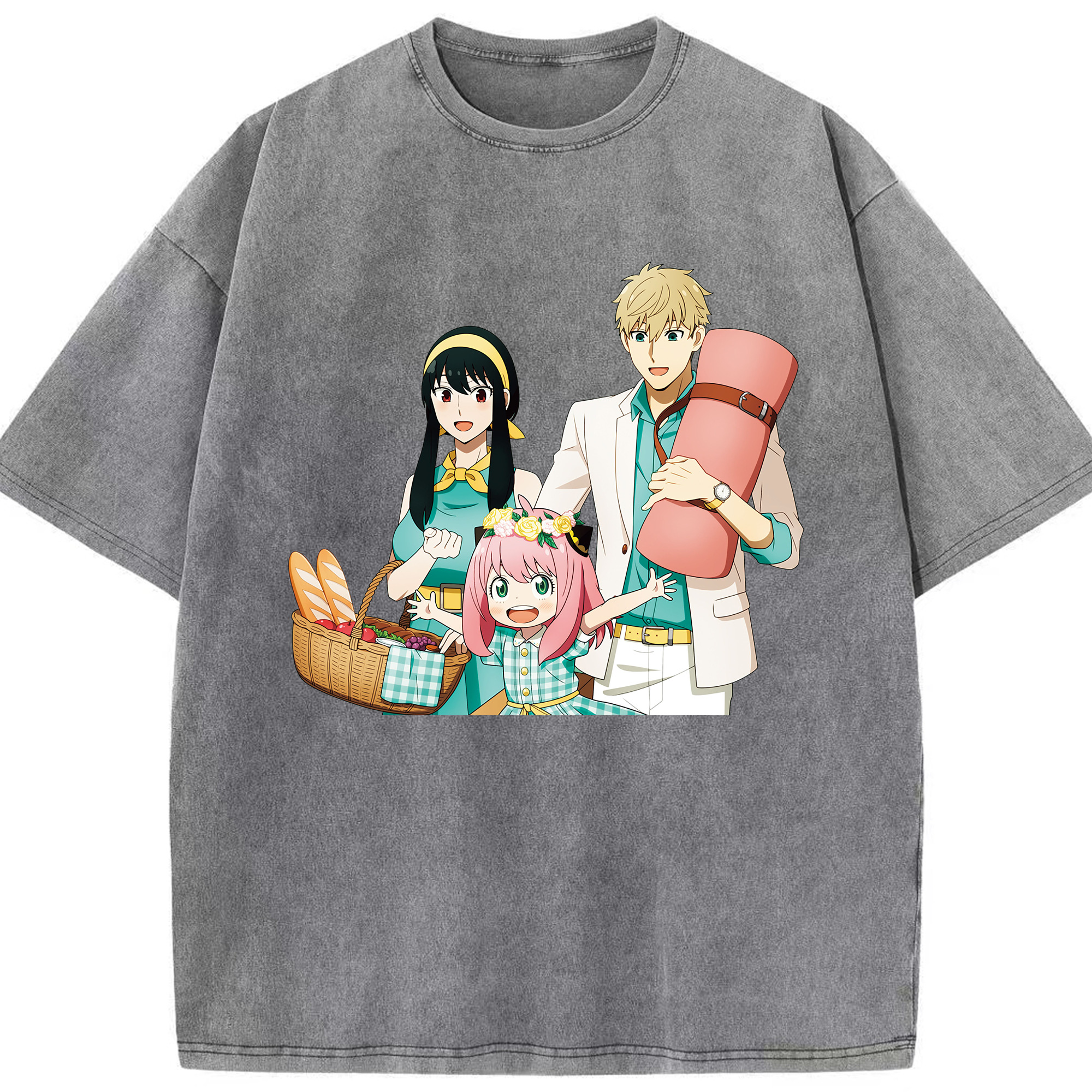 （画像用） SPY×FAMILY间谍家家酒 綿100% ヴィンテージ風 半袖Tシャツ（フロントプリント）
