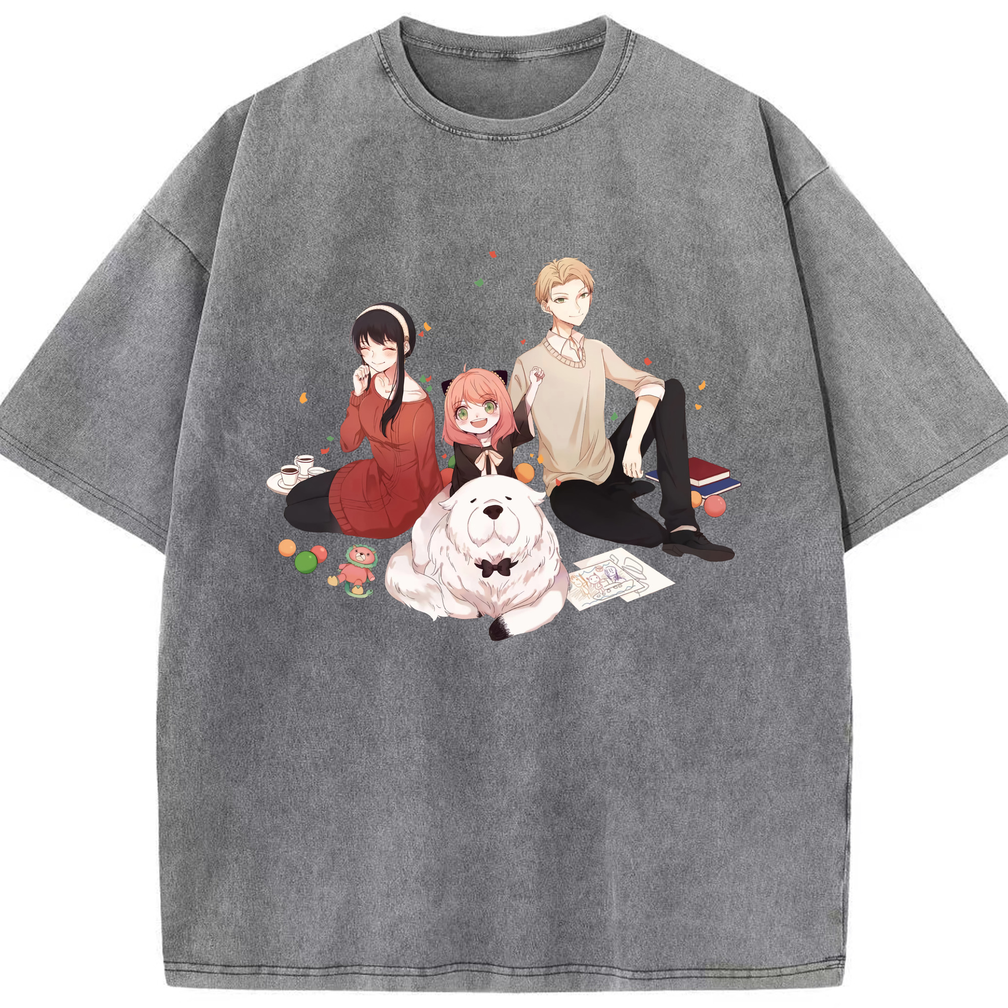 （画像用） SPY×FAMILY间谍家家酒 綿100% ヴィンテージ風 半袖Tシャツ（フロントプリント）