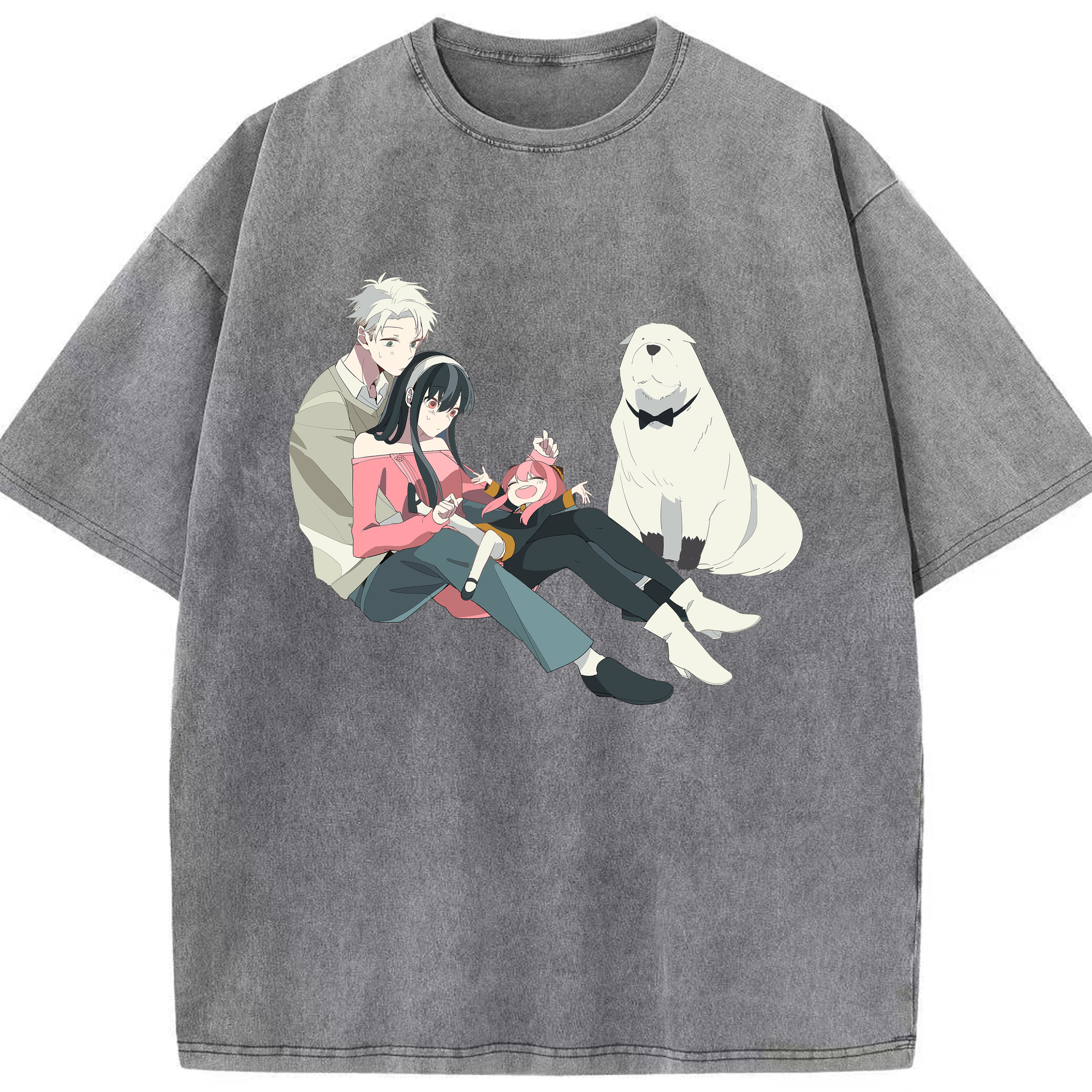 （画像用） SPY×FAMILY间谍家家酒 綿100% ヴィンテージ風 半袖Tシャツ（フロントプリント）