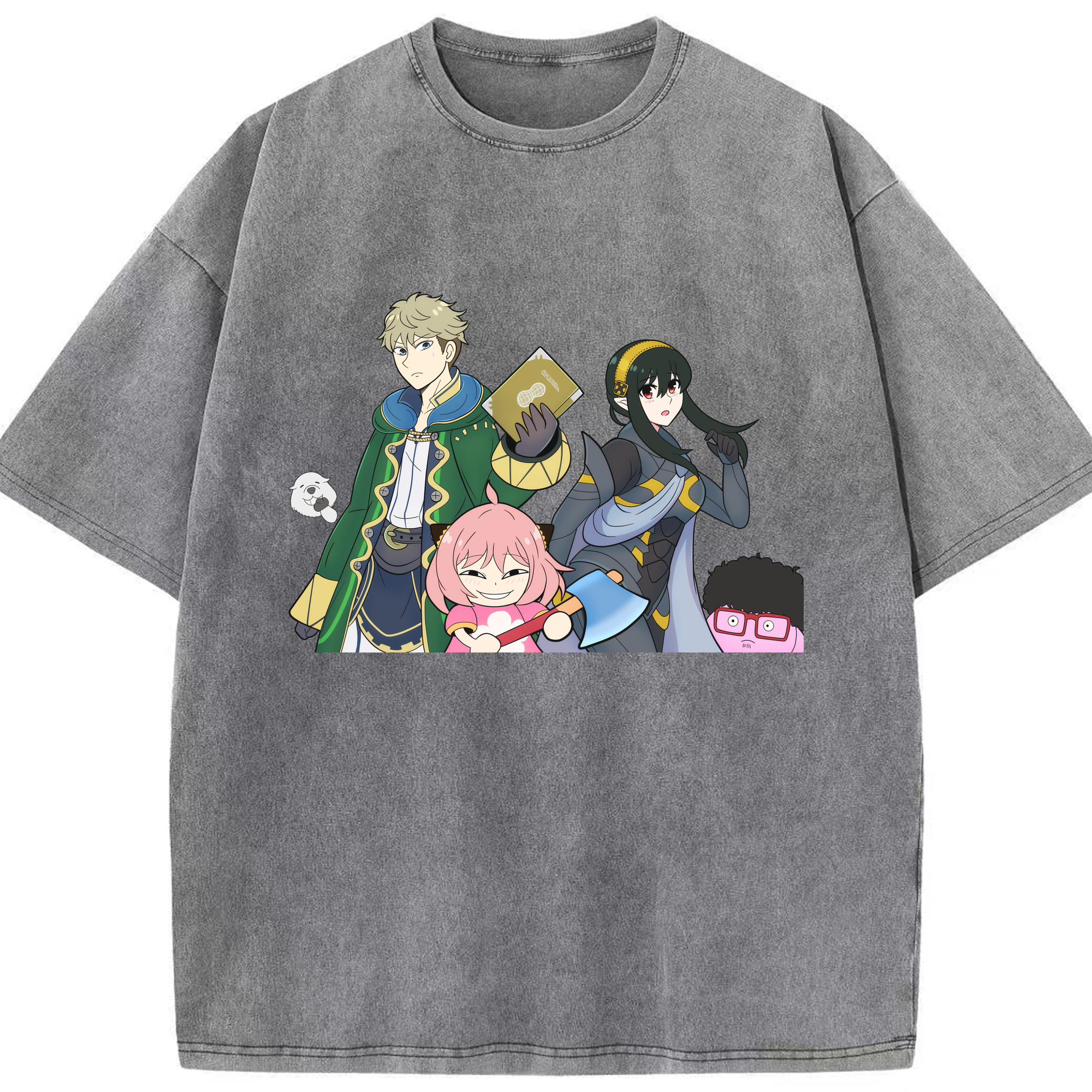 （画像用） SPY×FAMILY间谍家家酒 綿100% ヴィンテージ風 半袖Tシャツ（フロントプリント）