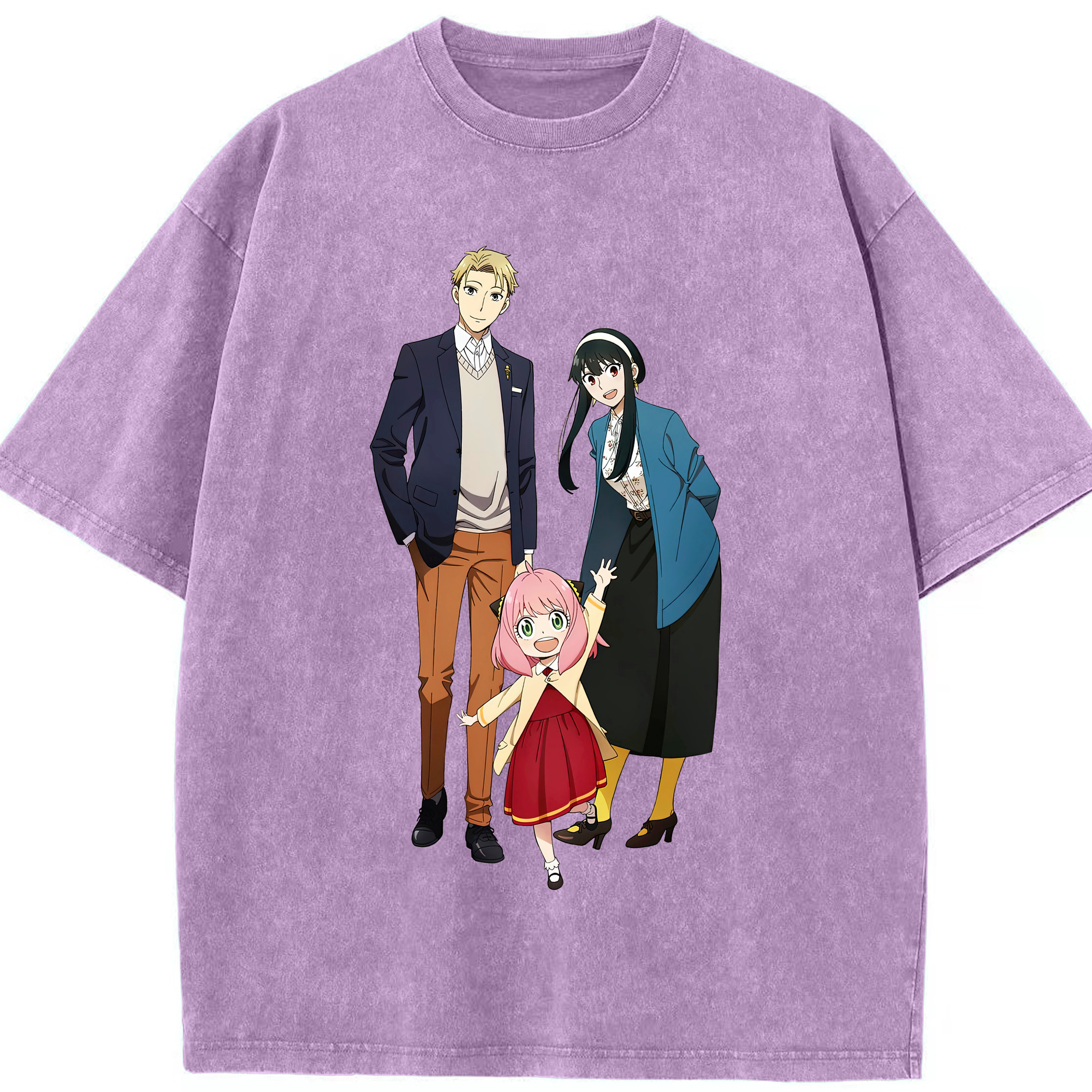 （画像用） SPY×FAMILY间谍家家酒 綿100% ヴィンテージ風 半袖Tシャツ（フロントプリント）