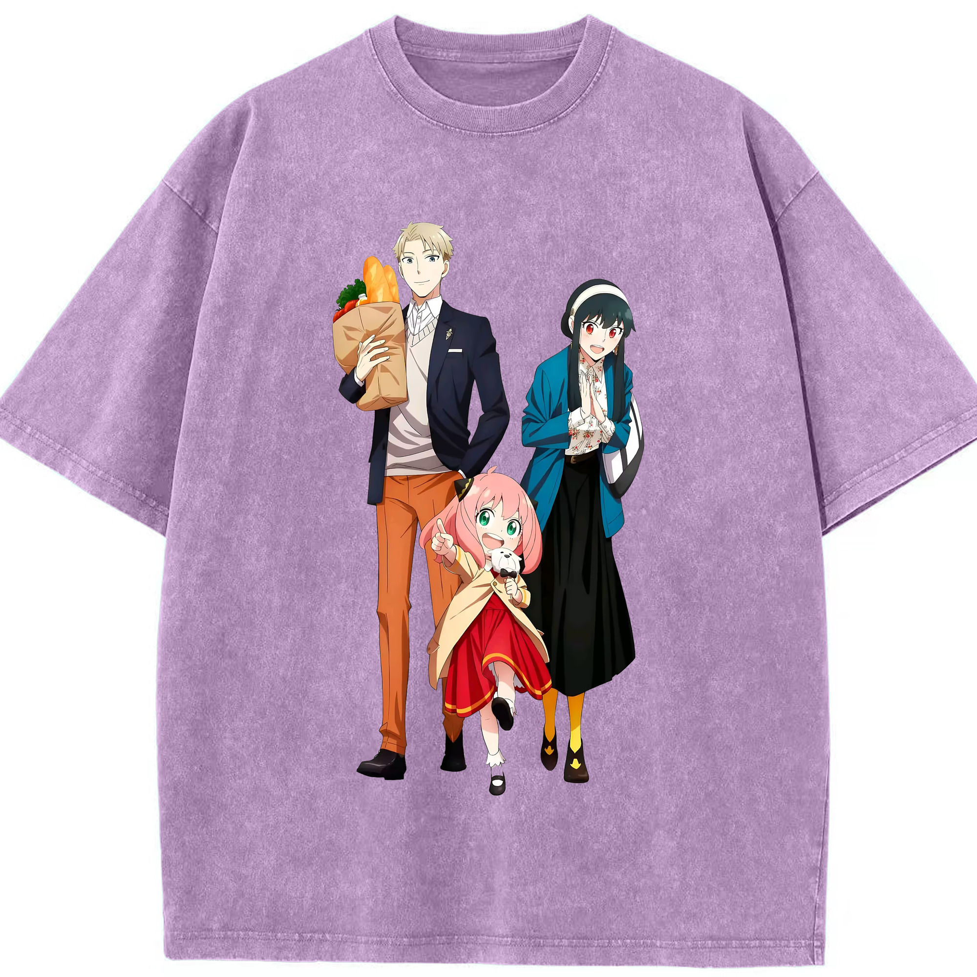 （画像用） SPY×FAMILY间谍家家酒 綿100% ヴィンテージ風 半袖Tシャツ（フロントプリント）