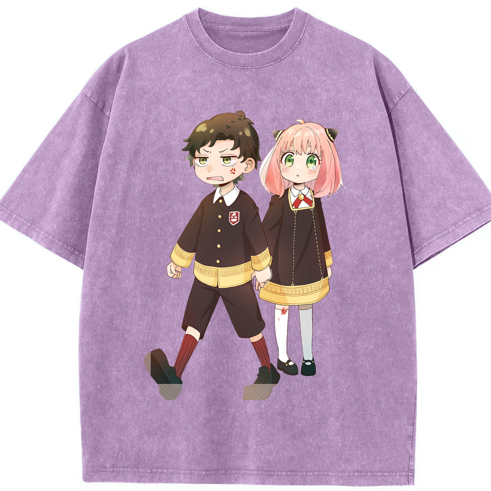 （画像用） SPY×FAMILY间谍家家酒 綿100% ヴィンテージ風 半袖Tシャツ（フロントプリント）