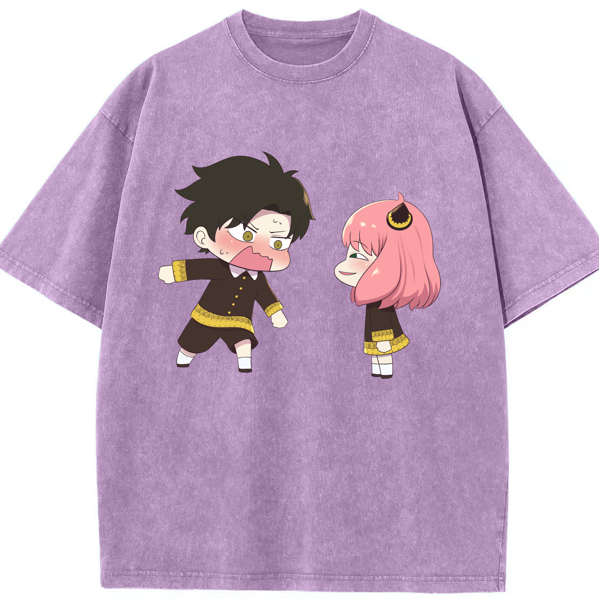 （画像用） SPY×FAMILY间谍家家酒 綿100% ヴィンテージ風 半袖Tシャツ（フロントプリント）