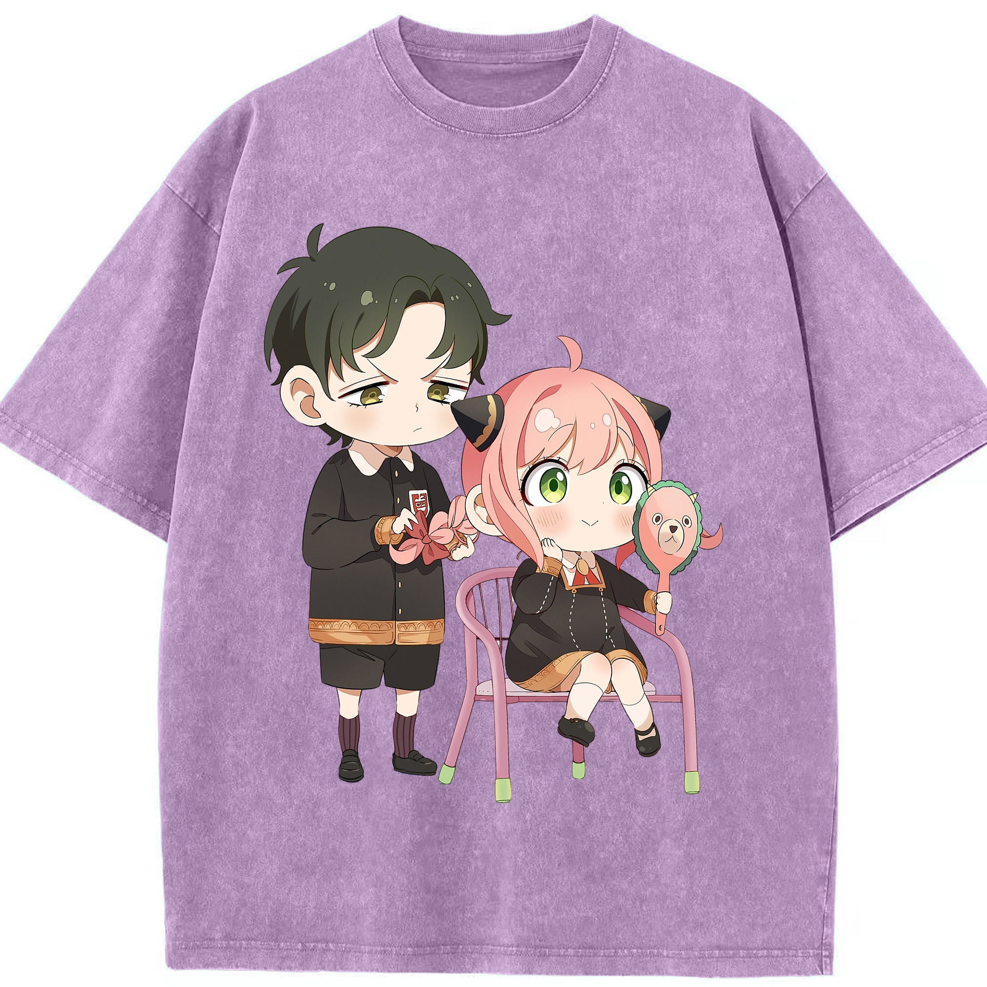 （画像用） SPY×FAMILY间谍家家酒 綿100% ヴィンテージ風 半袖Tシャツ（フロントプリント）
