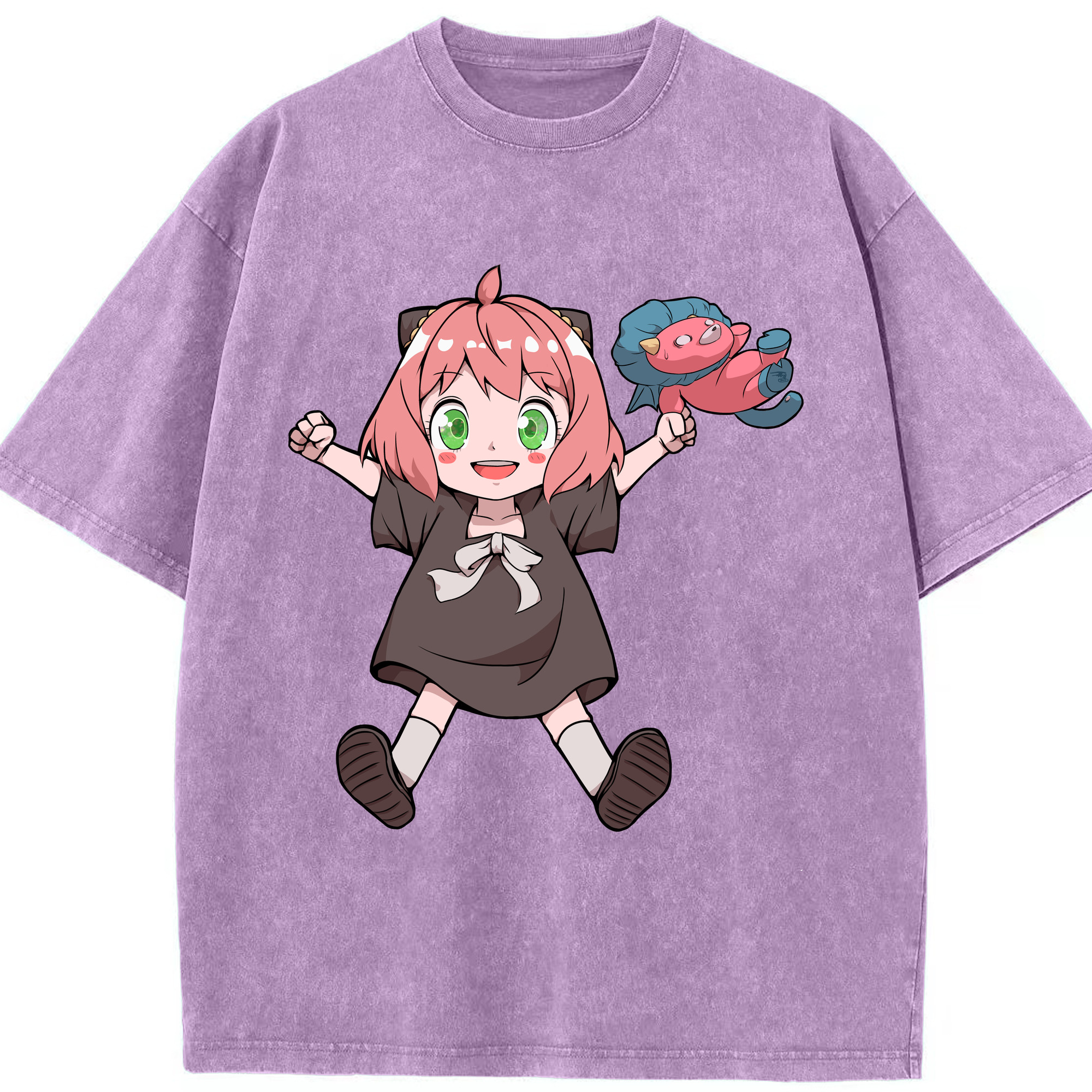 （画像用） SPY×FAMILY间谍家家酒 綿100% ヴィンテージ風 半袖Tシャツ（フロントプリント）