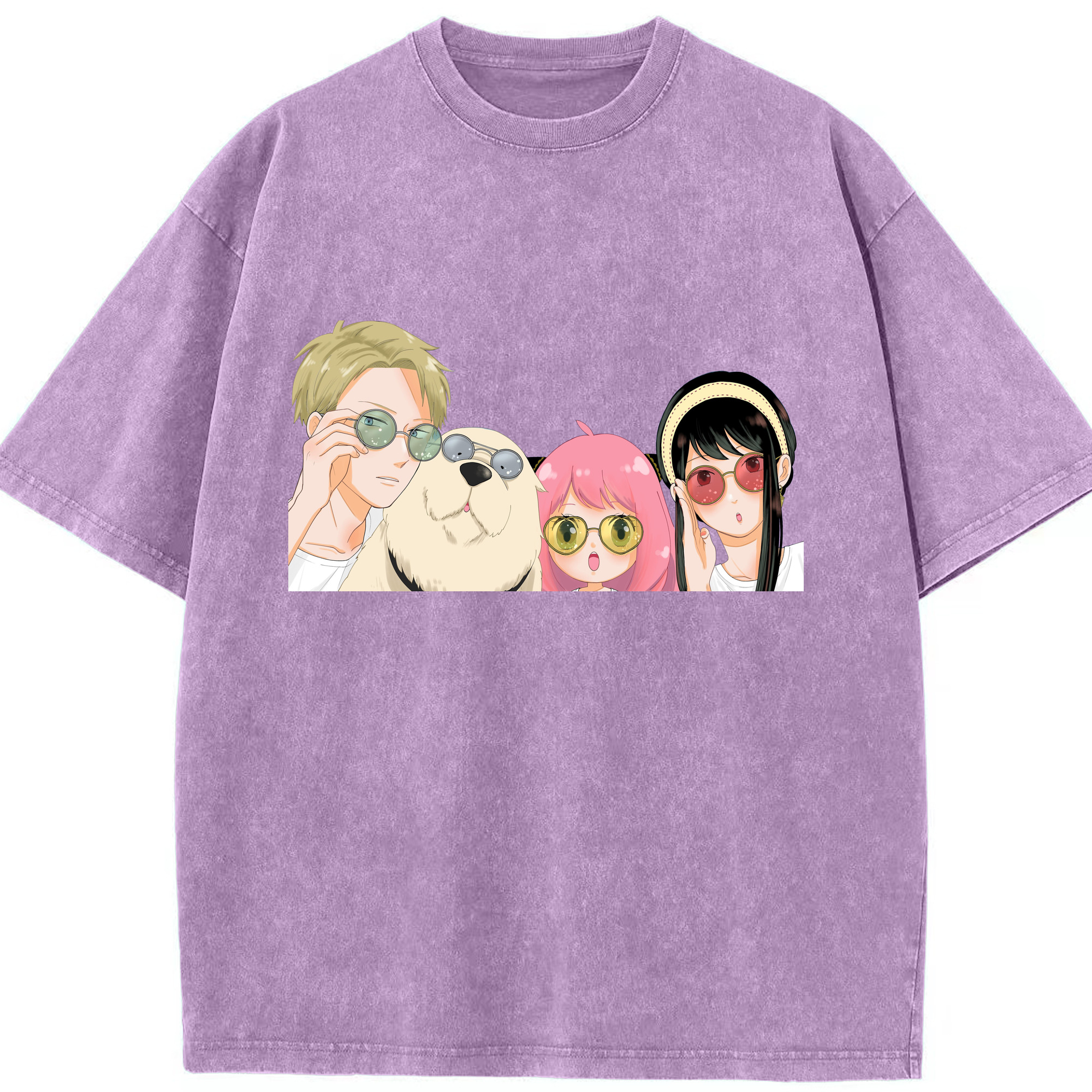 （画像用） SPY×FAMILY间谍家家酒 綿100% ヴィンテージ風 半袖Tシャツ（フロントプリント）