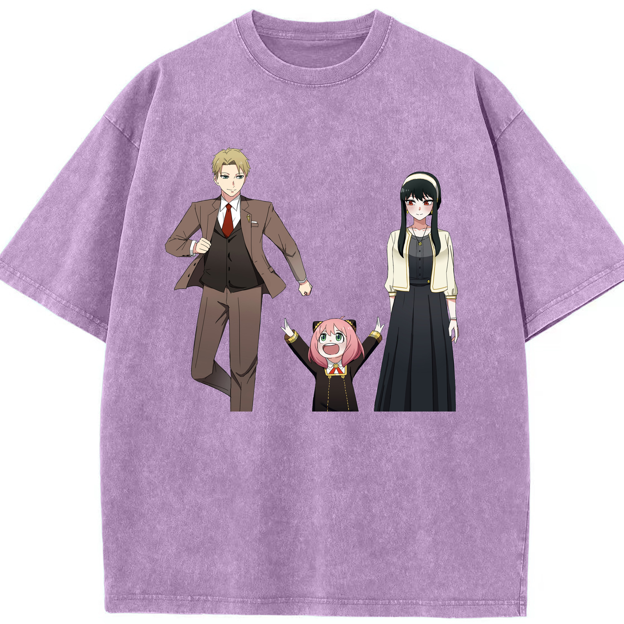 （画像用） SPY×FAMILY间谍家家酒 綿100% ヴィンテージ風 半袖Tシャツ（フロントプリント）