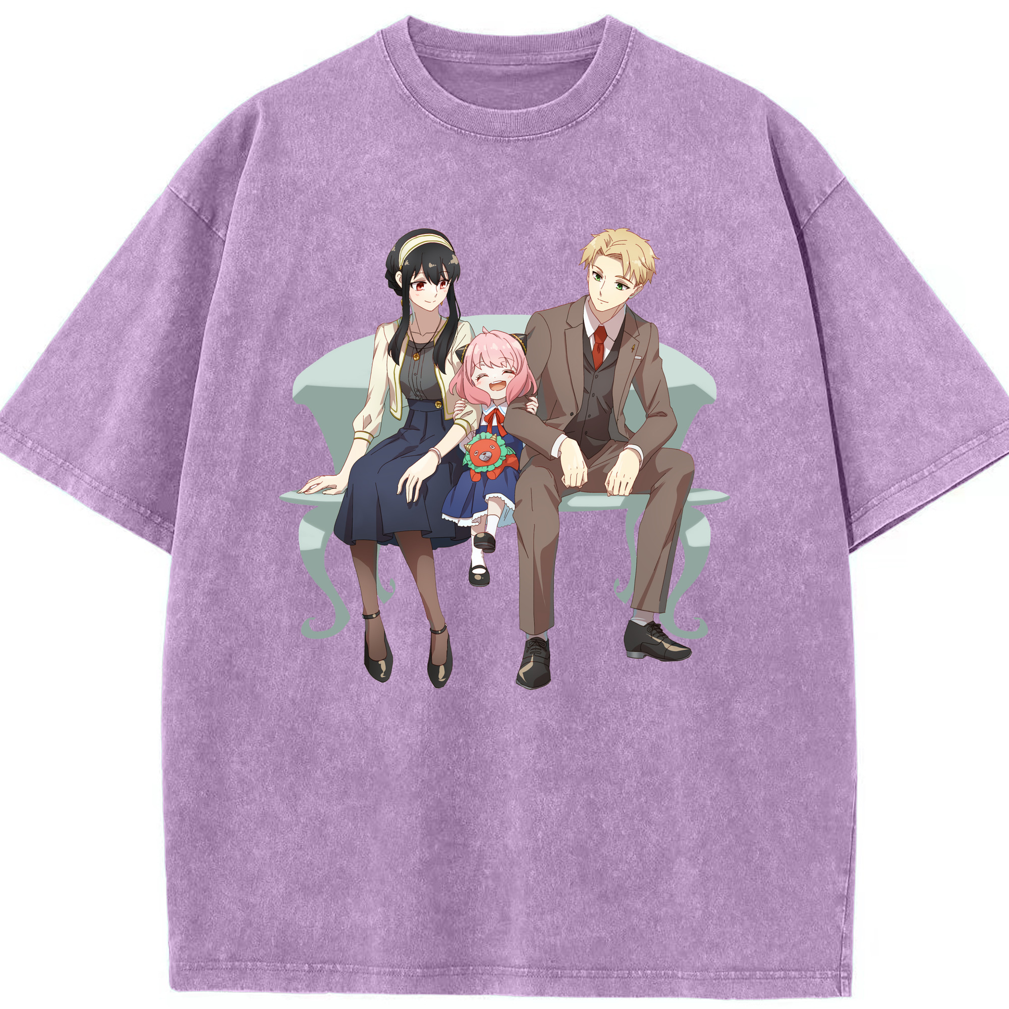 （画像用） SPY×FAMILY间谍家家酒 綿100% ヴィンテージ風 半袖Tシャツ（フロントプリント）