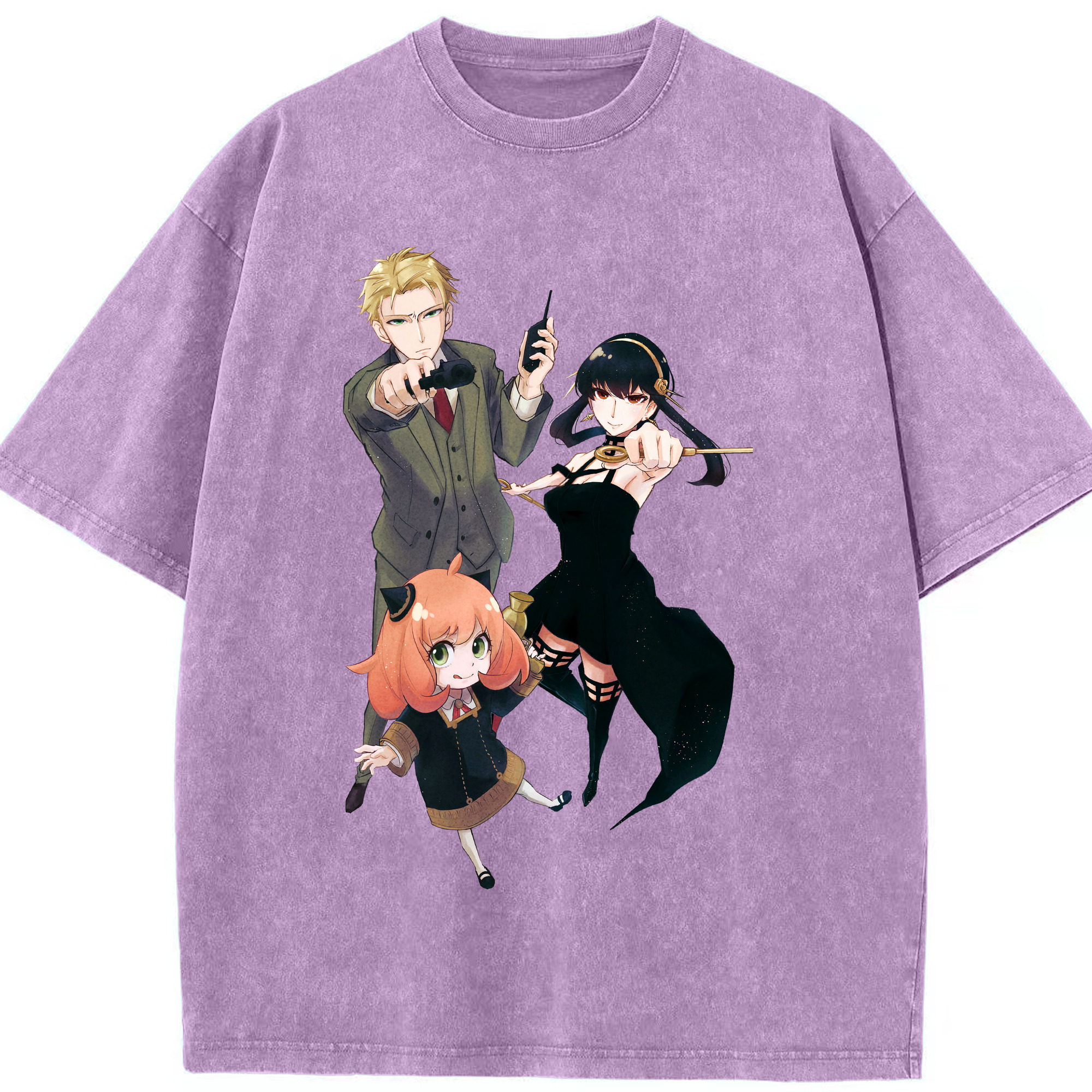 （画像用） SPY×FAMILY间谍家家酒 綿100% ヴィンテージ風 半袖Tシャツ（フロントプリント）