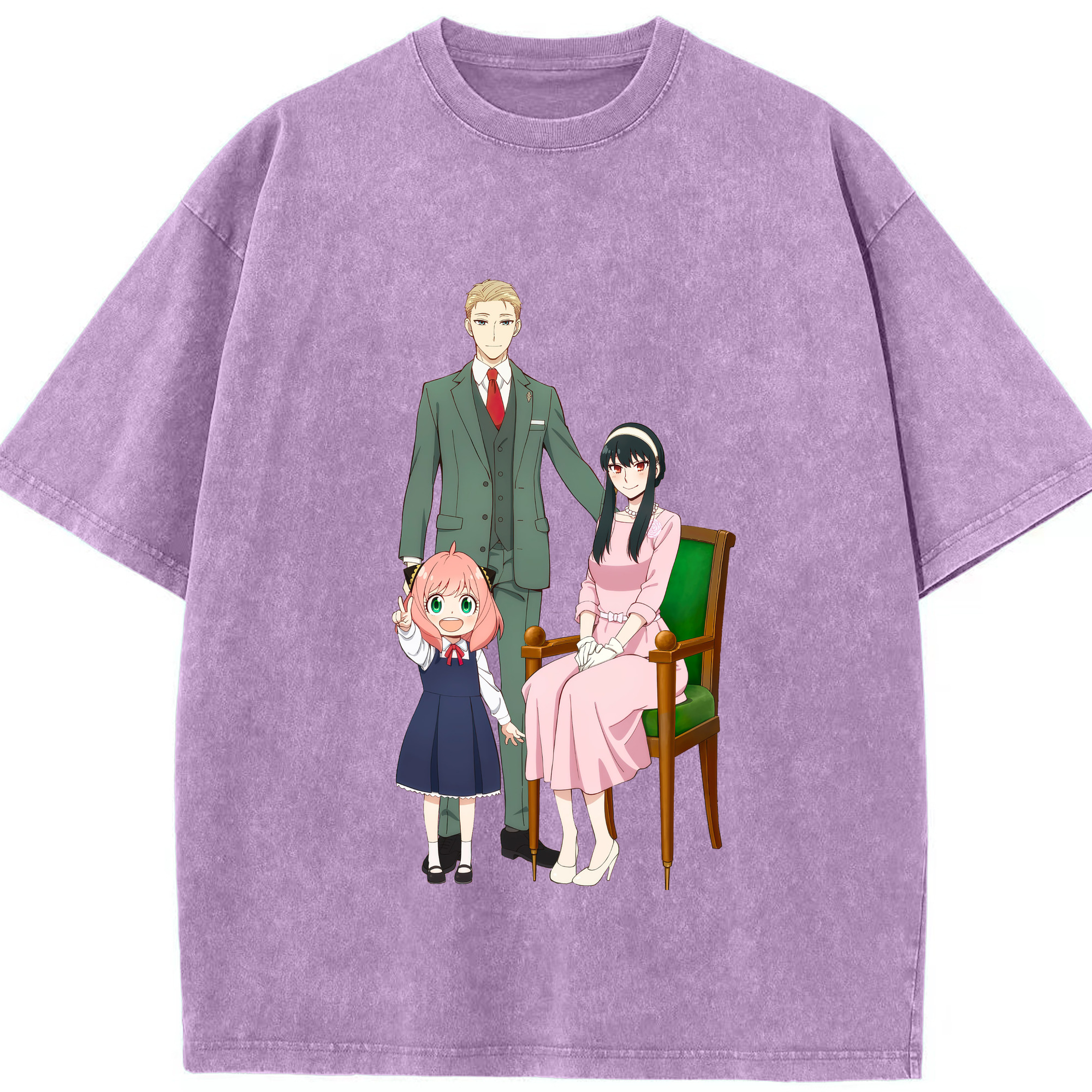 （画像用） SPY×FAMILY间谍家家酒 綿100% ヴィンテージ風 半袖Tシャツ（フロントプリント）