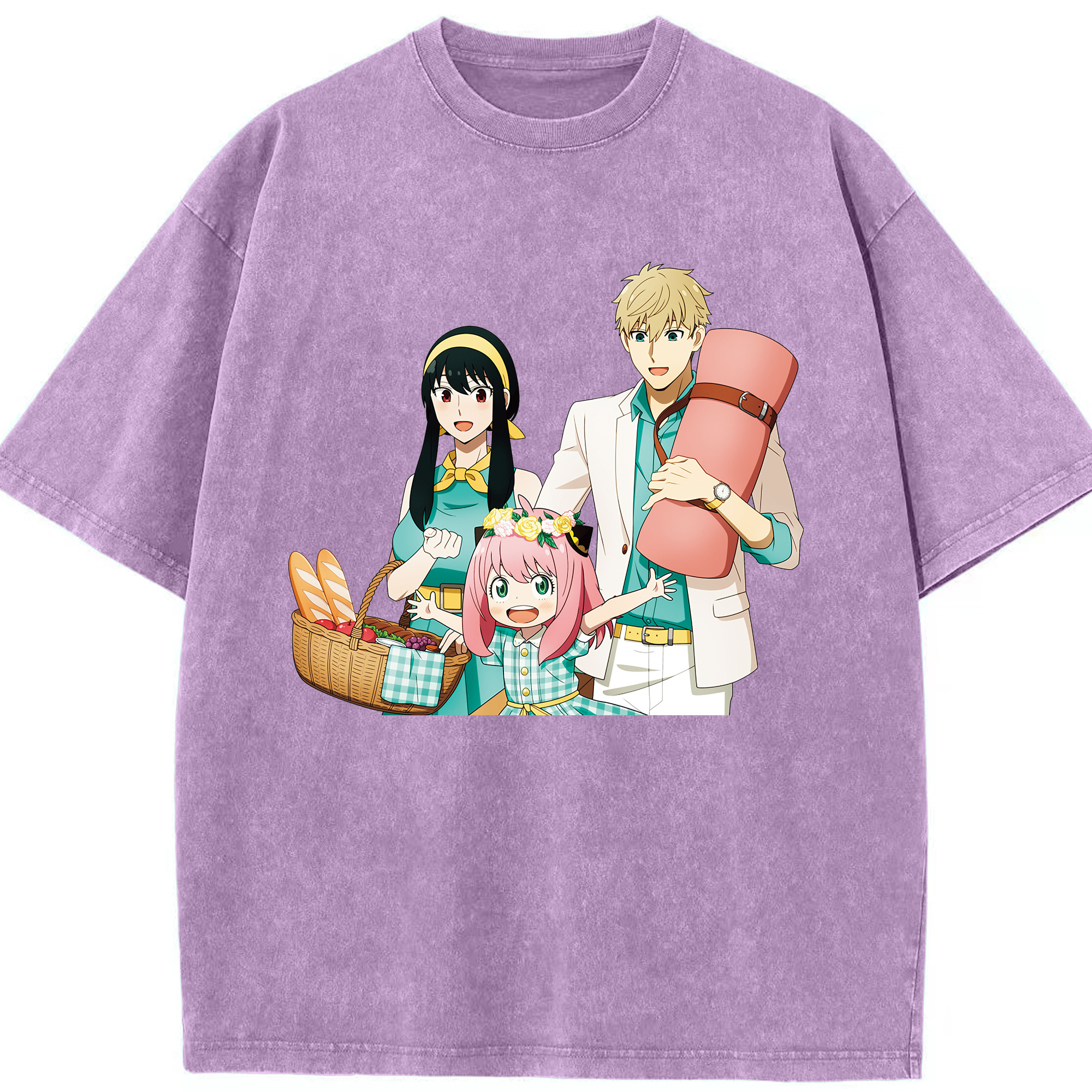 （画像用） SPY×FAMILY间谍家家酒 綿100% ヴィンテージ風 半袖Tシャツ（フロントプリント）