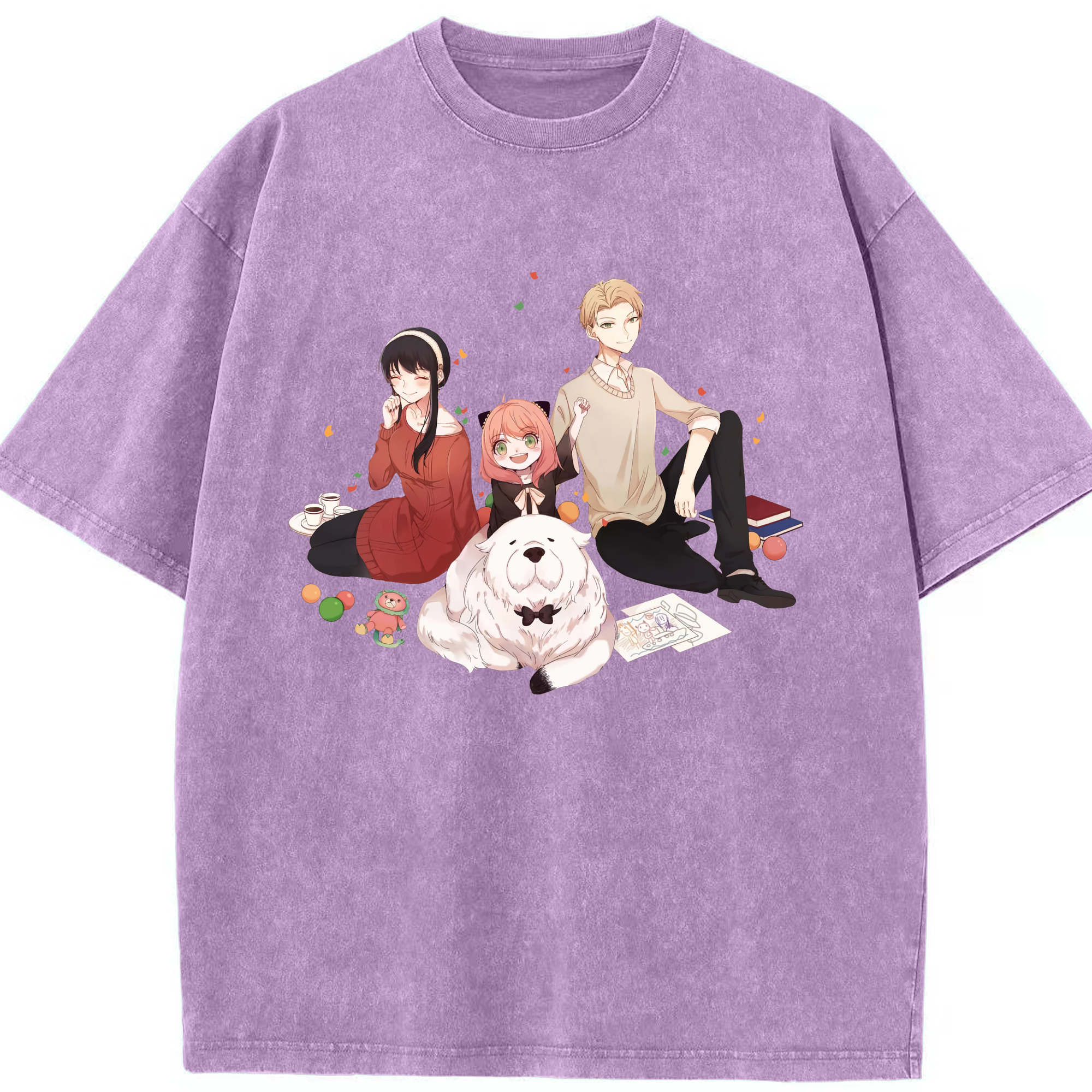 （画像用） SPY×FAMILY间谍家家酒 綿100% ヴィンテージ風 半袖Tシャツ（フロントプリント）