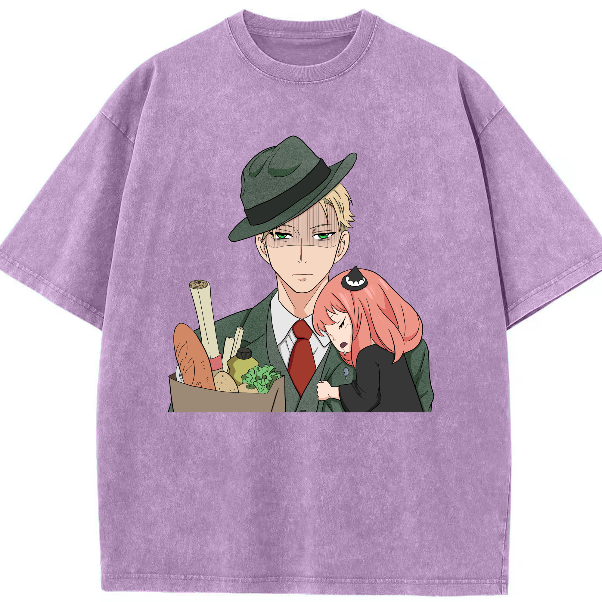 （画像用） SPY×FAMILY间谍家家酒 綿100% ヴィンテージ風 半袖Tシャツ（フロントプリント）