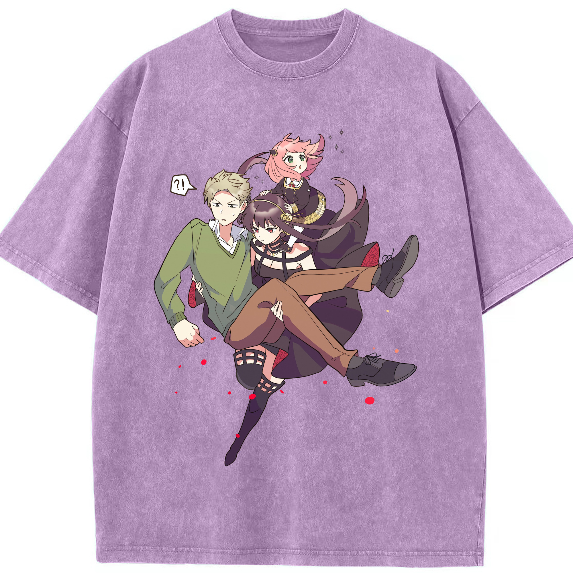 （画像用） SPY×FAMILY间谍家家酒 綿100% ヴィンテージ風 半袖Tシャツ（フロントプリント）