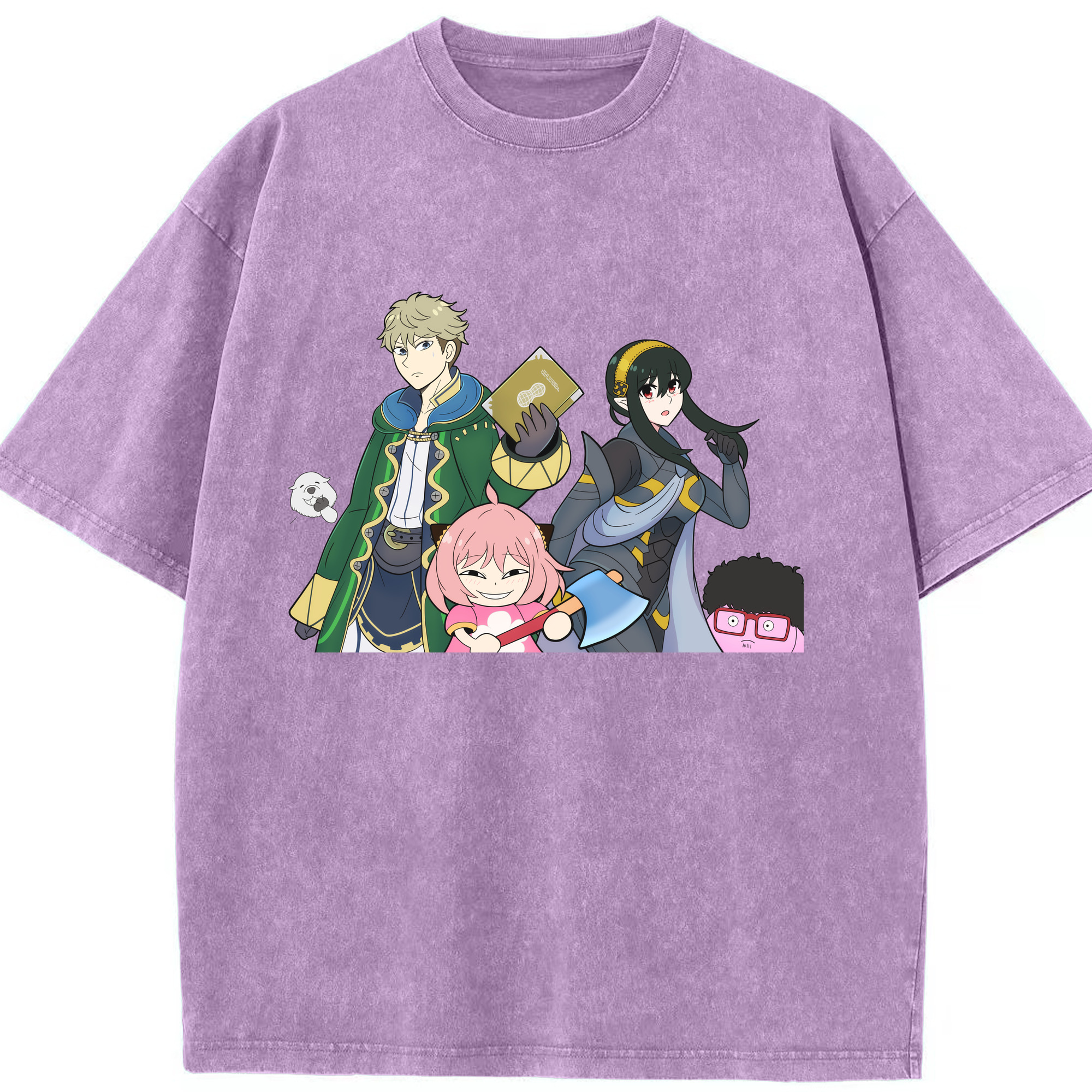 （画像用） SPY×FAMILY间谍家家酒 綿100% ヴィンテージ風 半袖Tシャツ（フロントプリント）