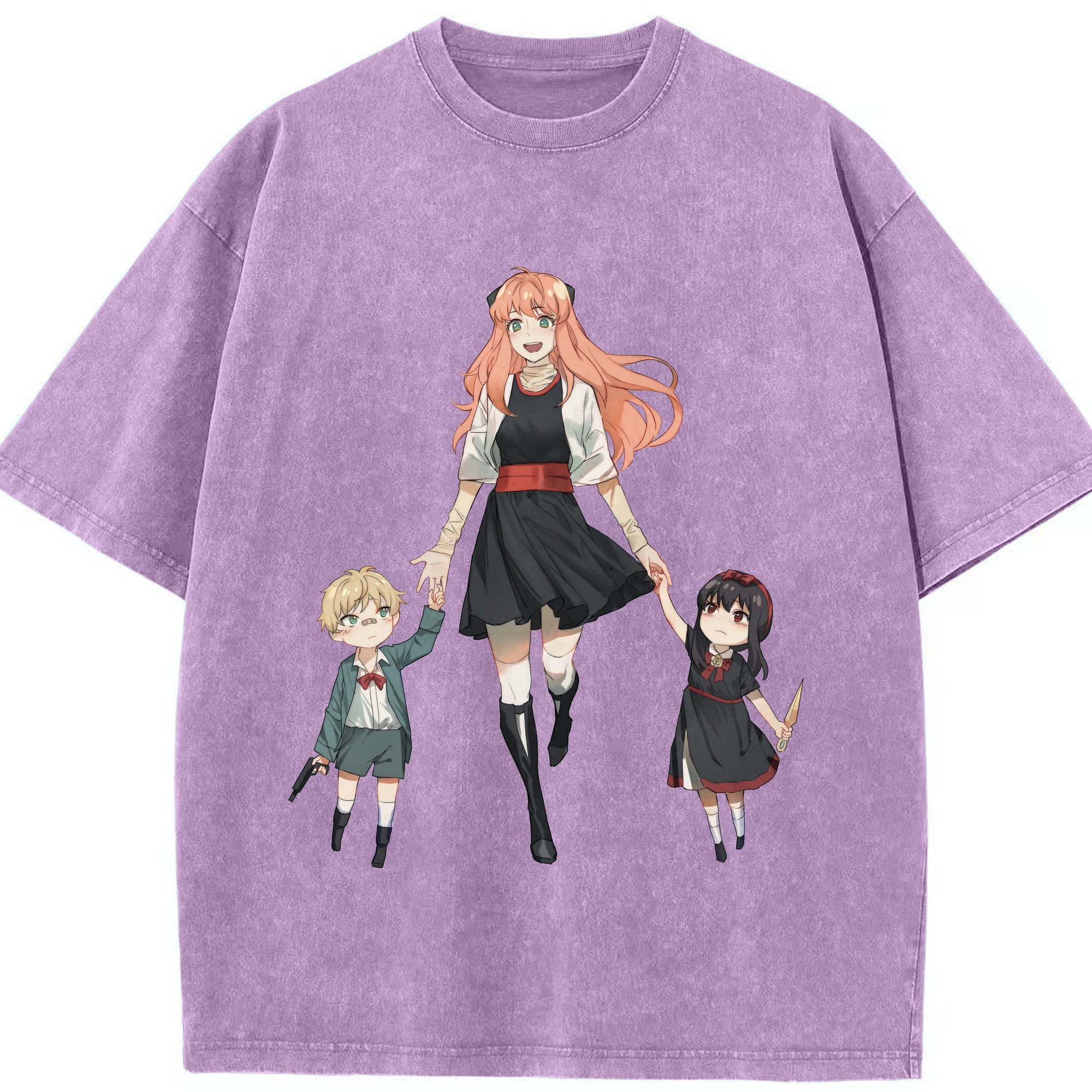 （画像用） SPY×FAMILY间谍家家酒 綿100% ヴィンテージ風 半袖Tシャツ（フロントプリント）