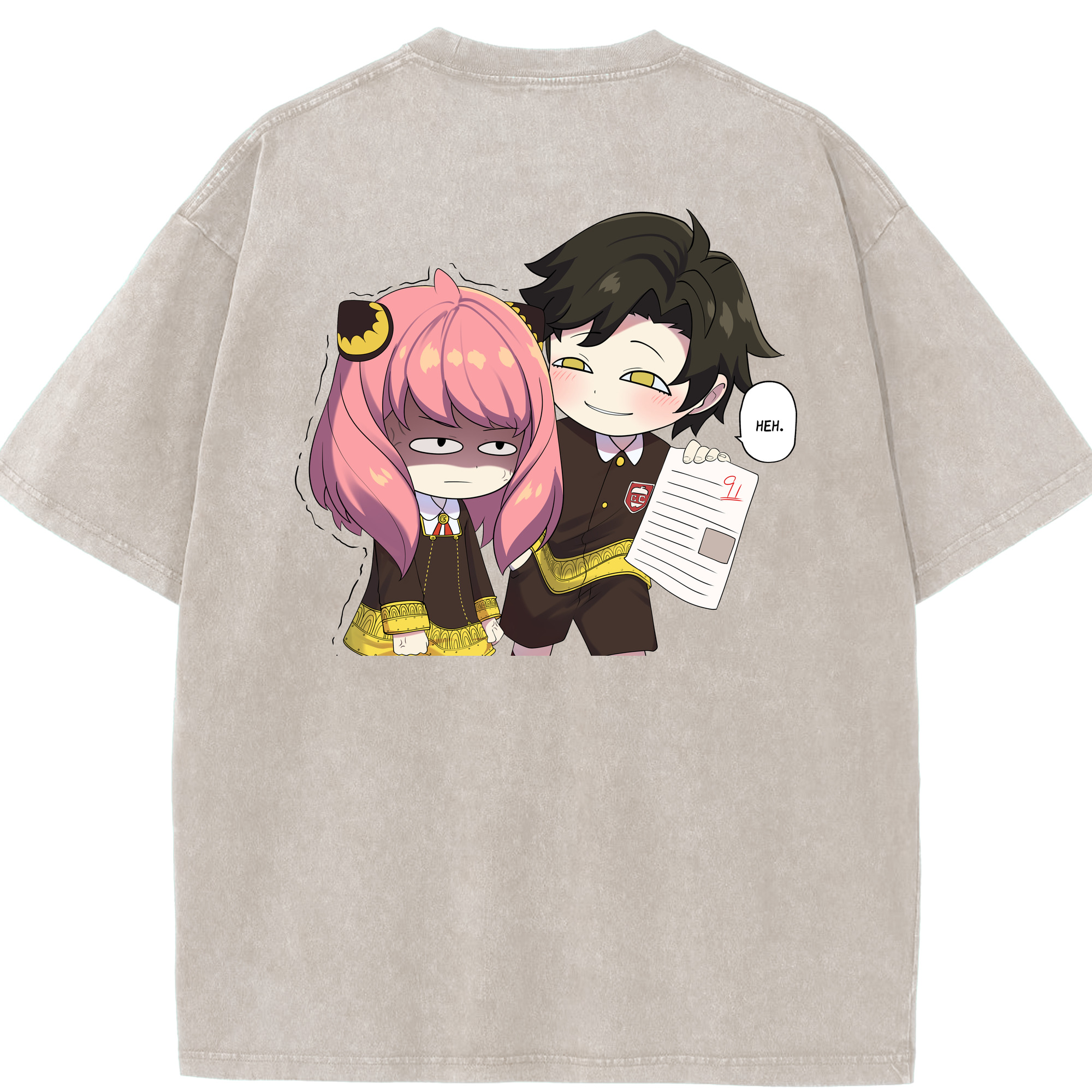 （画像用） SPY×FAMILY间谍家家酒 綿100% ヴィンテージ風 半袖Tシャツ（背面プリント）
