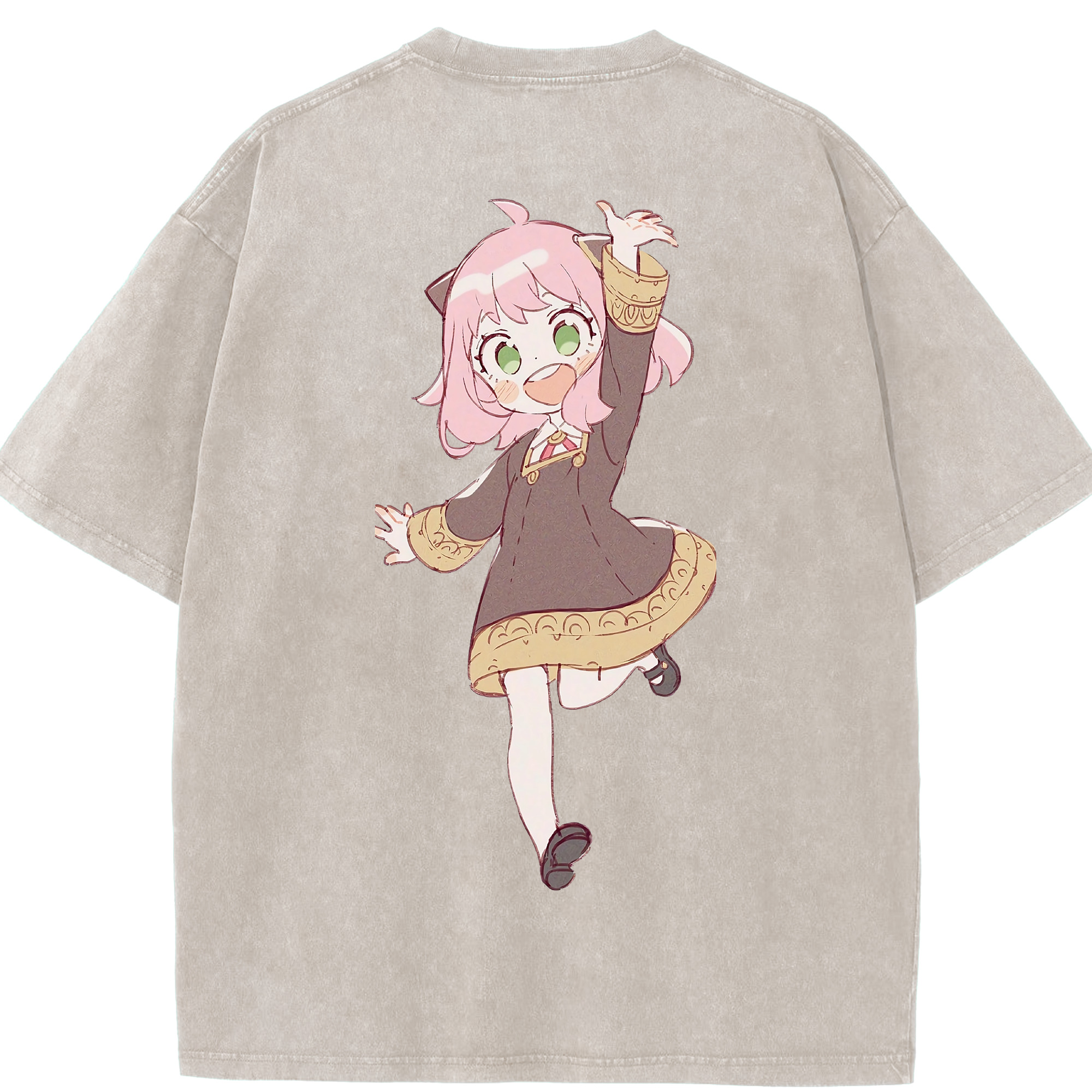 （画像用） SPY×FAMILY间谍家家酒 綿100% ヴィンテージ風 半袖Tシャツ（背面プリント）