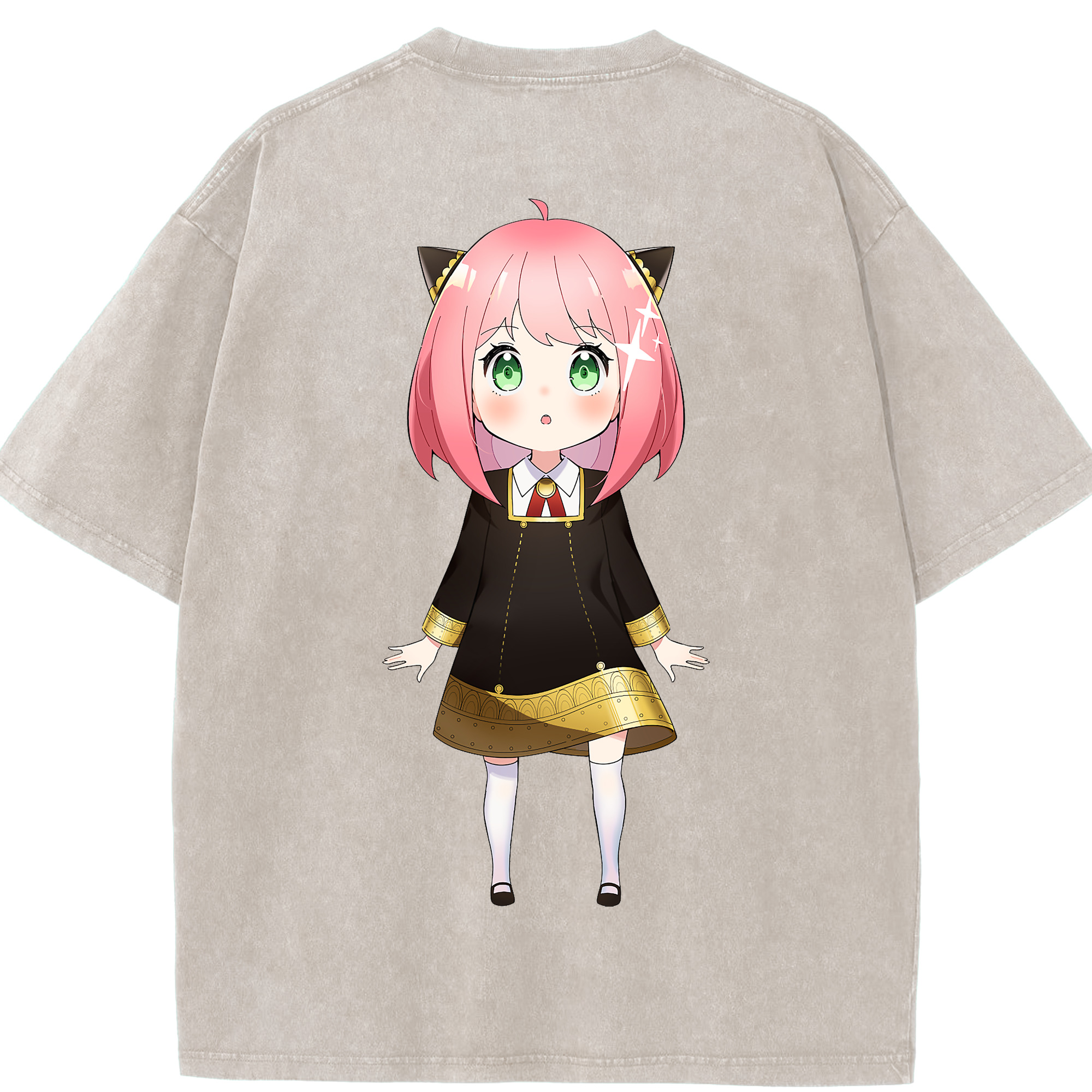 （画像用） SPY×FAMILY间谍家家酒 綿100% ヴィンテージ風 半袖Tシャツ（背面プリント）
