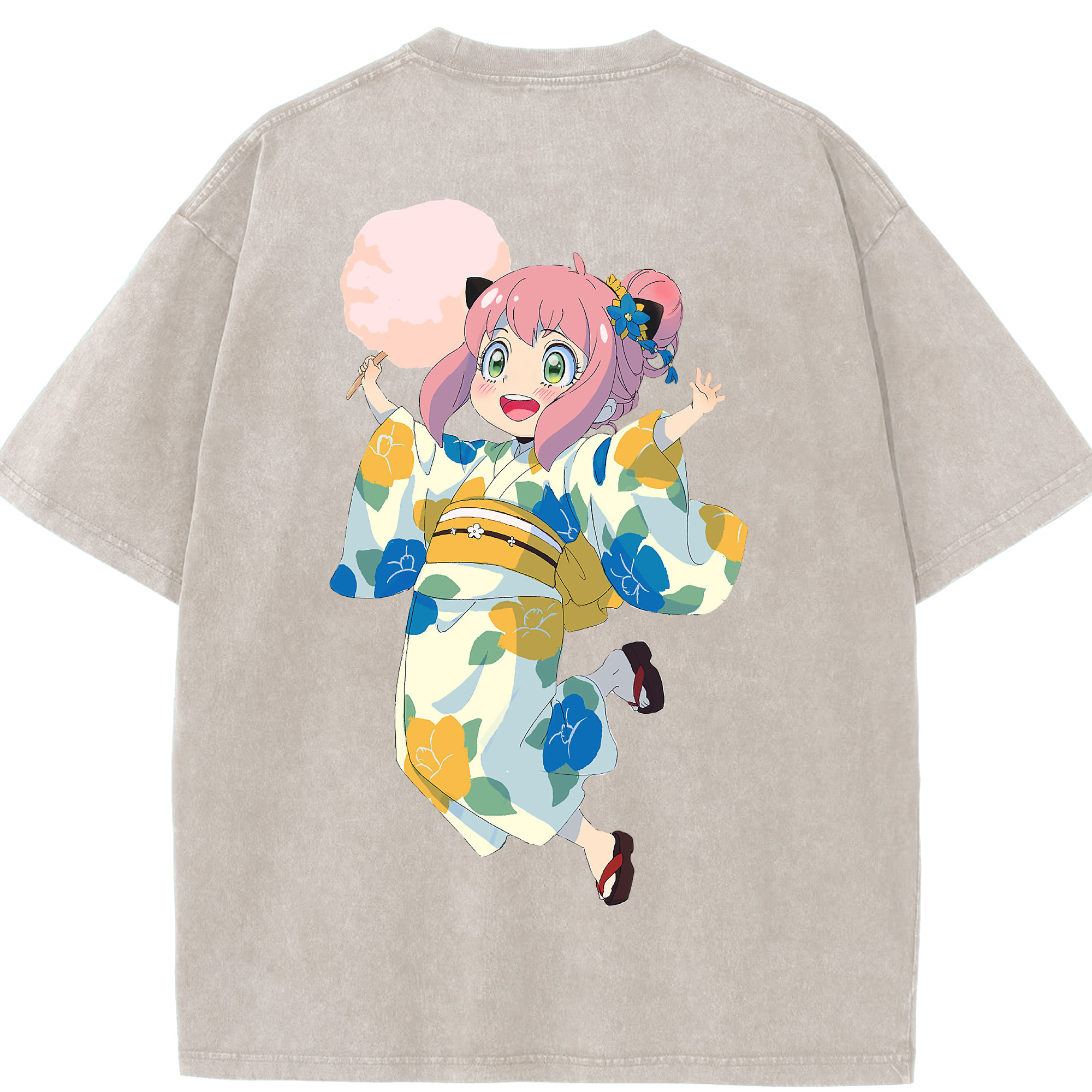 （画像用） SPY×FAMILY间谍家家酒 綿100% ヴィンテージ風 半袖Tシャツ（背面プリント）