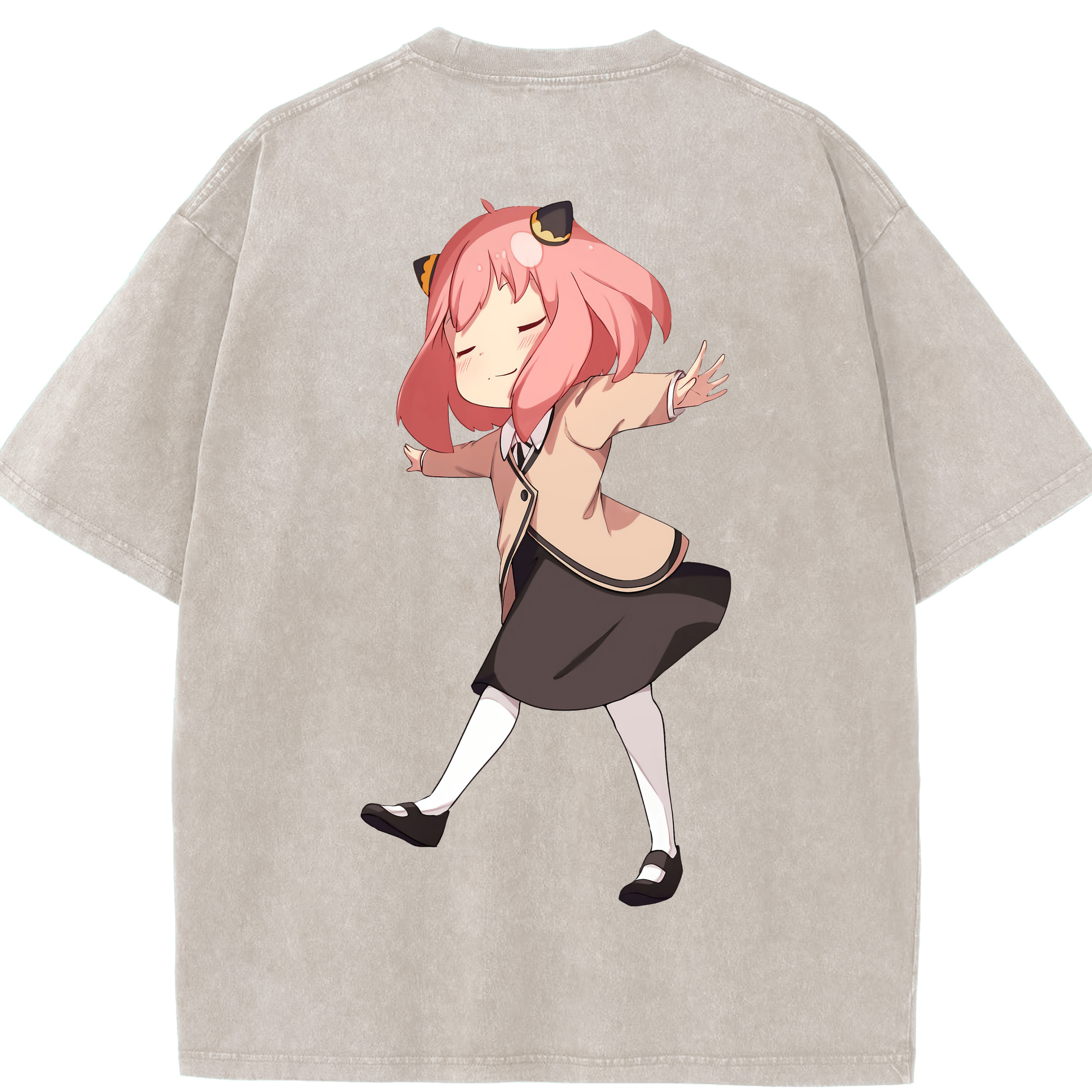 （画像用） SPY×FAMILY间谍家家酒 綿100% ヴィンテージ風 半袖Tシャツ（背面プリント）