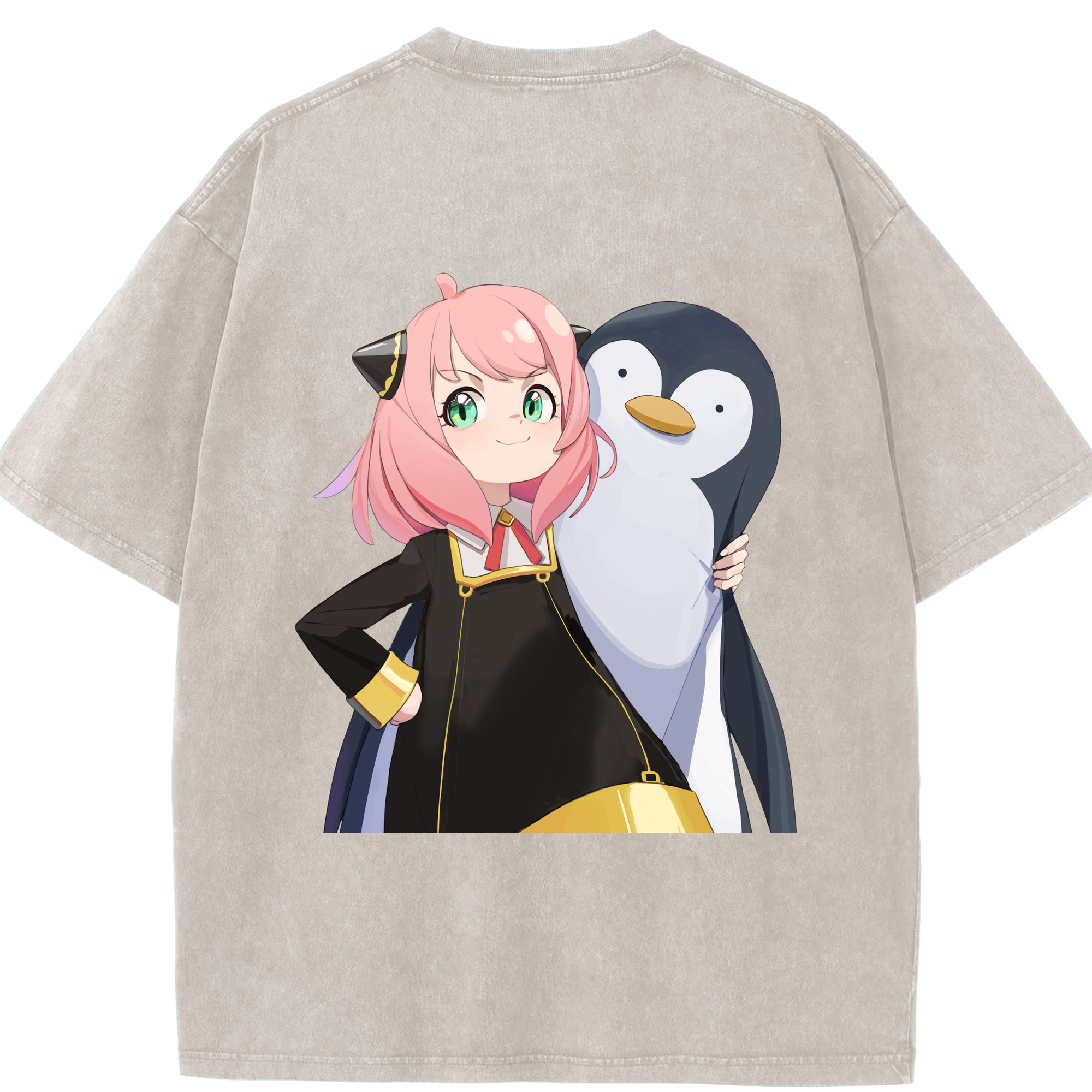 （画像用） SPY×FAMILY间谍家家酒 綿100% ヴィンテージ風 半袖Tシャツ（背面プリント）