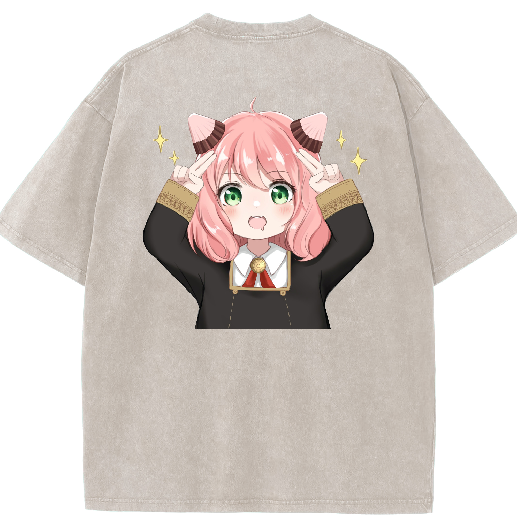 （画像用） SPY×FAMILY间谍家家酒 綿100% ヴィンテージ風 半袖Tシャツ（背面プリント）