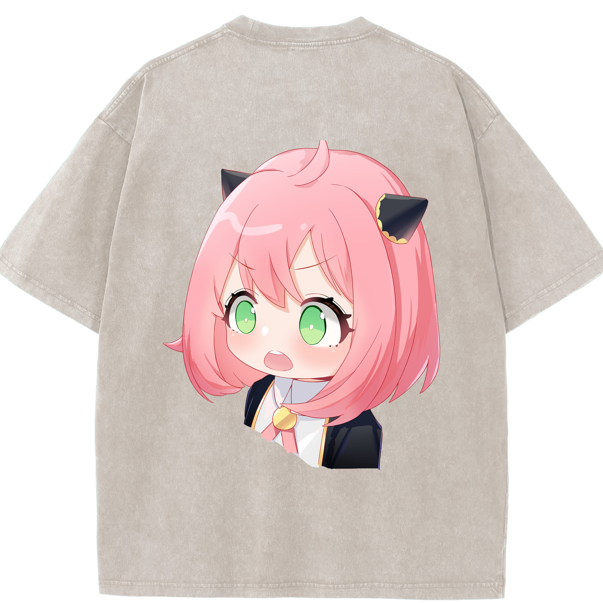 （画像用） SPY×FAMILY间谍家家酒 綿100% ヴィンテージ風 半袖Tシャツ（背面プリント）