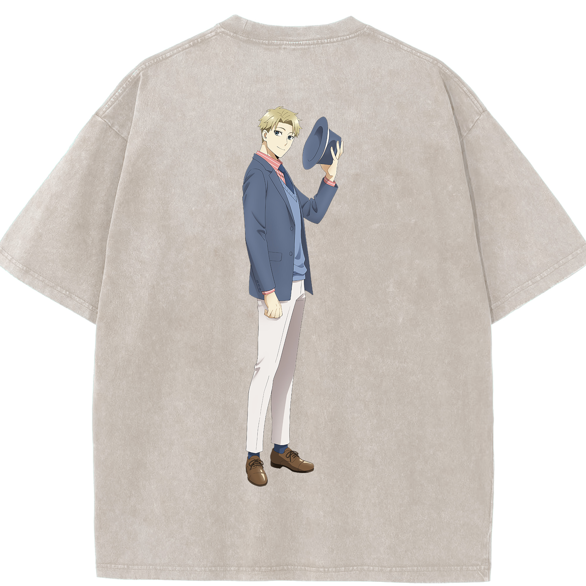 （画像用） SPY×FAMILY间谍家家酒 綿100% ヴィンテージ風 半袖Tシャツ（背面プリント）