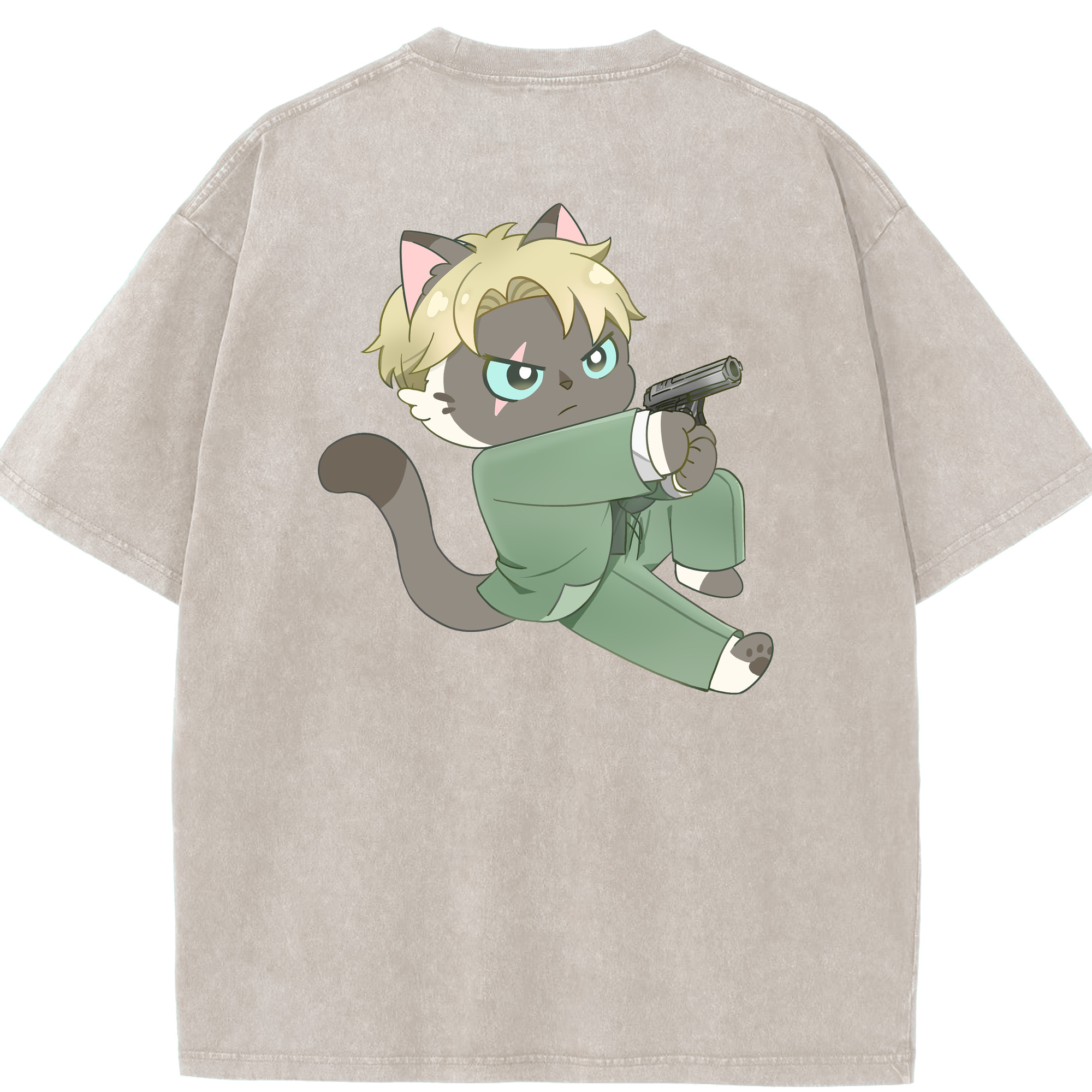 （画像用） SPY×FAMILY间谍家家酒 綿100% ヴィンテージ風 半袖Tシャツ（背面プリント）