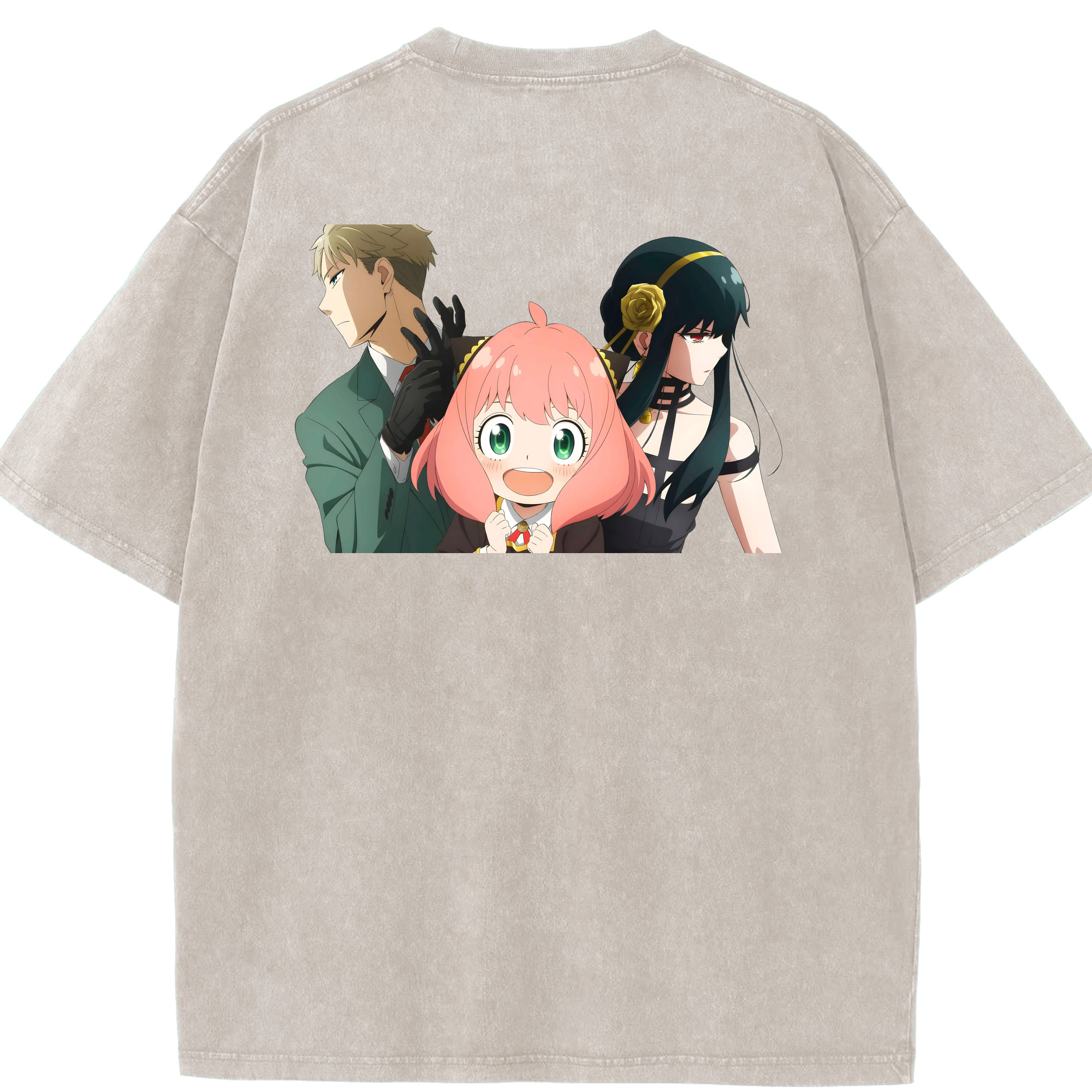 （画像用） SPY×FAMILY间谍家家酒 綿100% ヴィンテージ風 半袖Tシャツ（背面プリント）