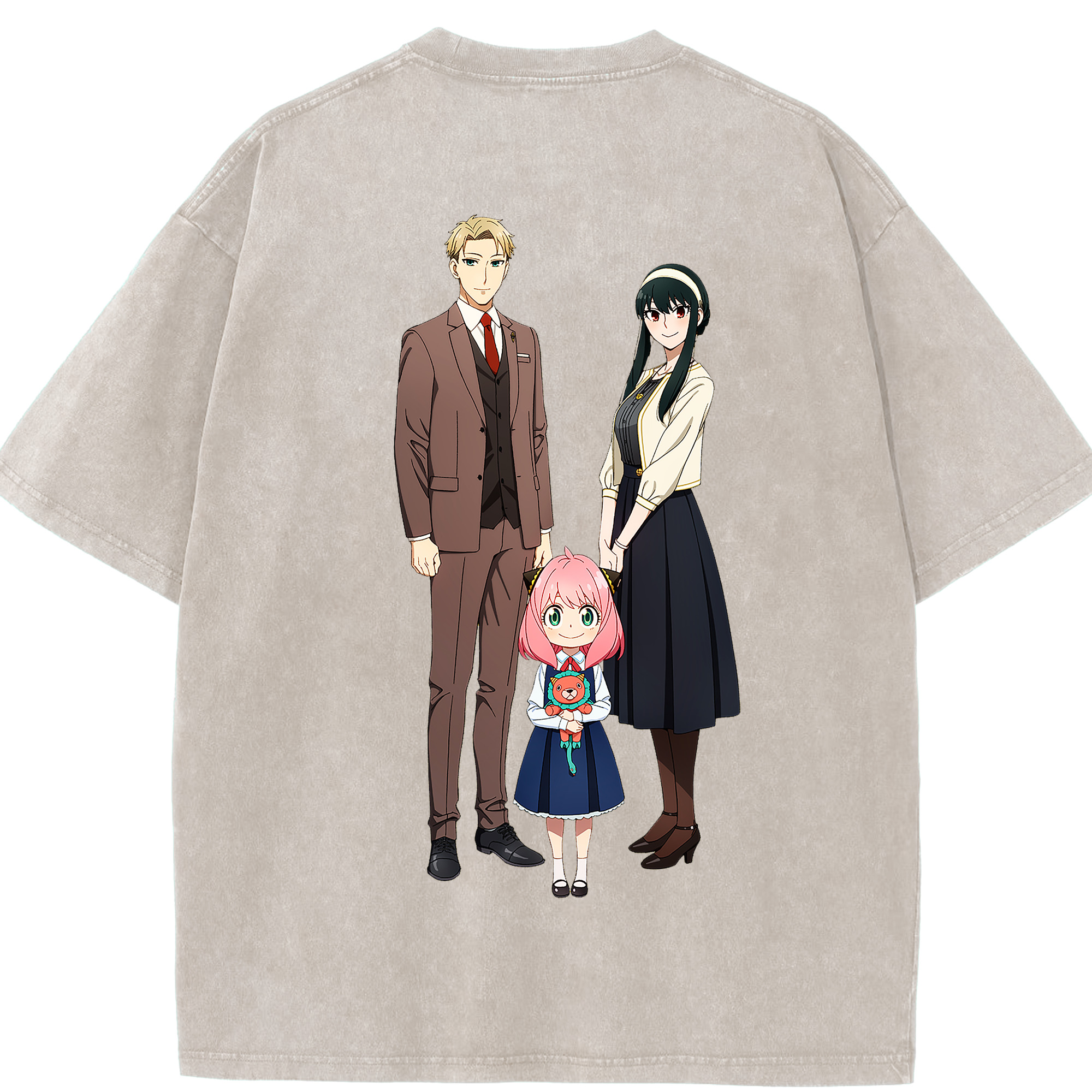 （画像用） SPY×FAMILY间谍家家酒 綿100% ヴィンテージ風 半袖Tシャツ（背面プリント）