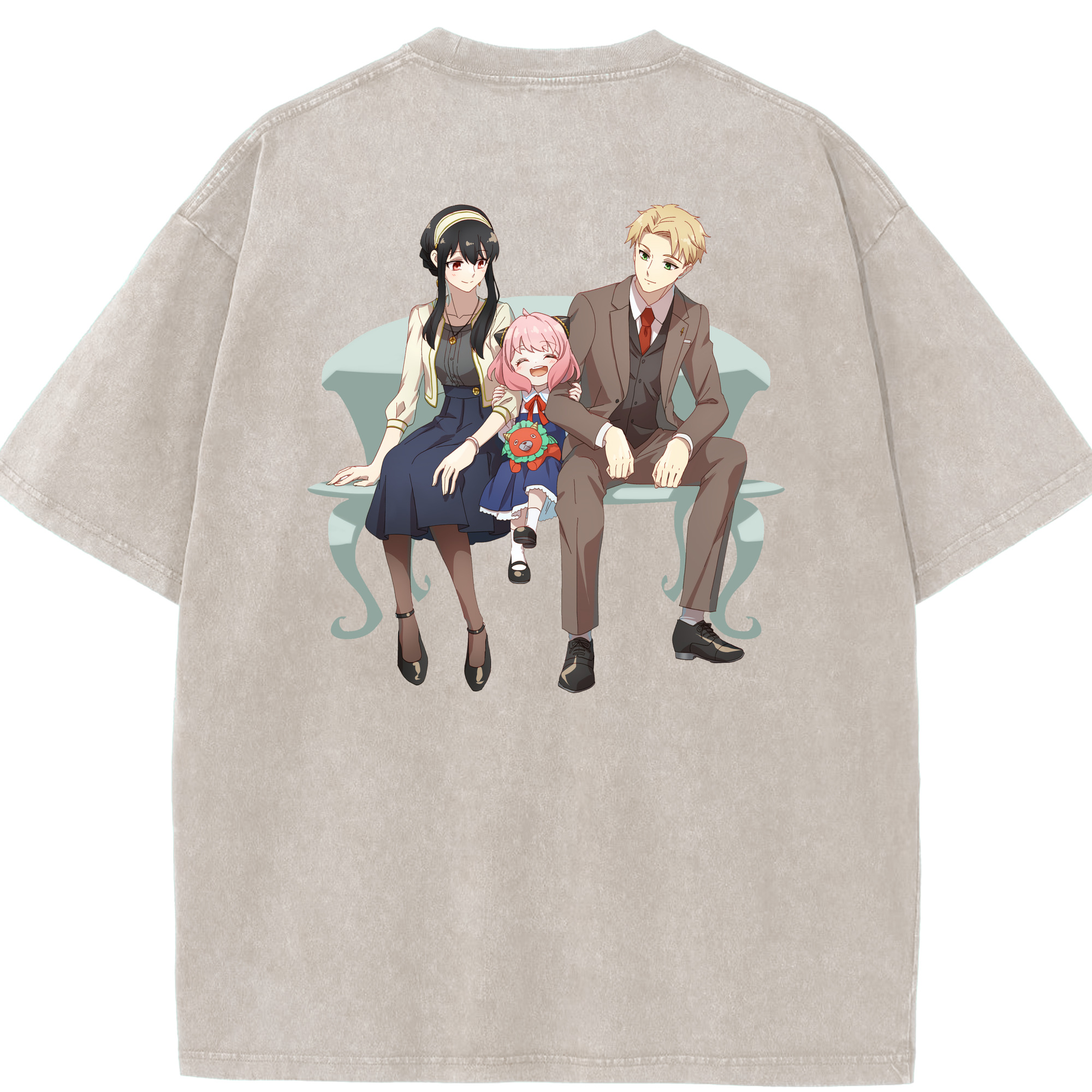 （画像用） SPY×FAMILY间谍家家酒 綿100% ヴィンテージ風 半袖Tシャツ（背面プリント）